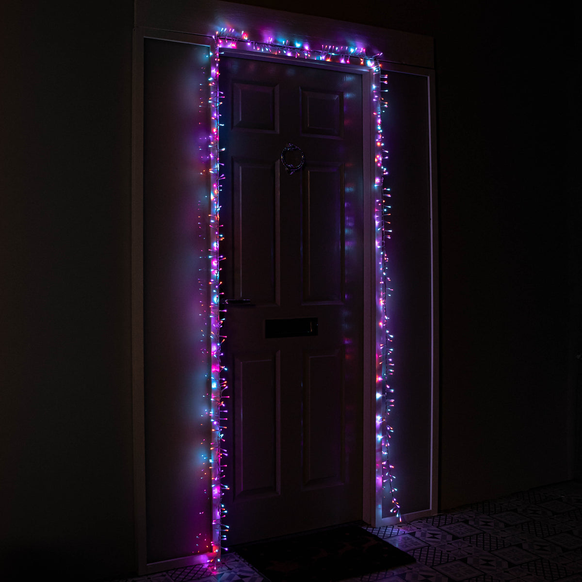 5.5m 440 LED SupaBrights Door Christmas String Lights with Timer in Rainbow