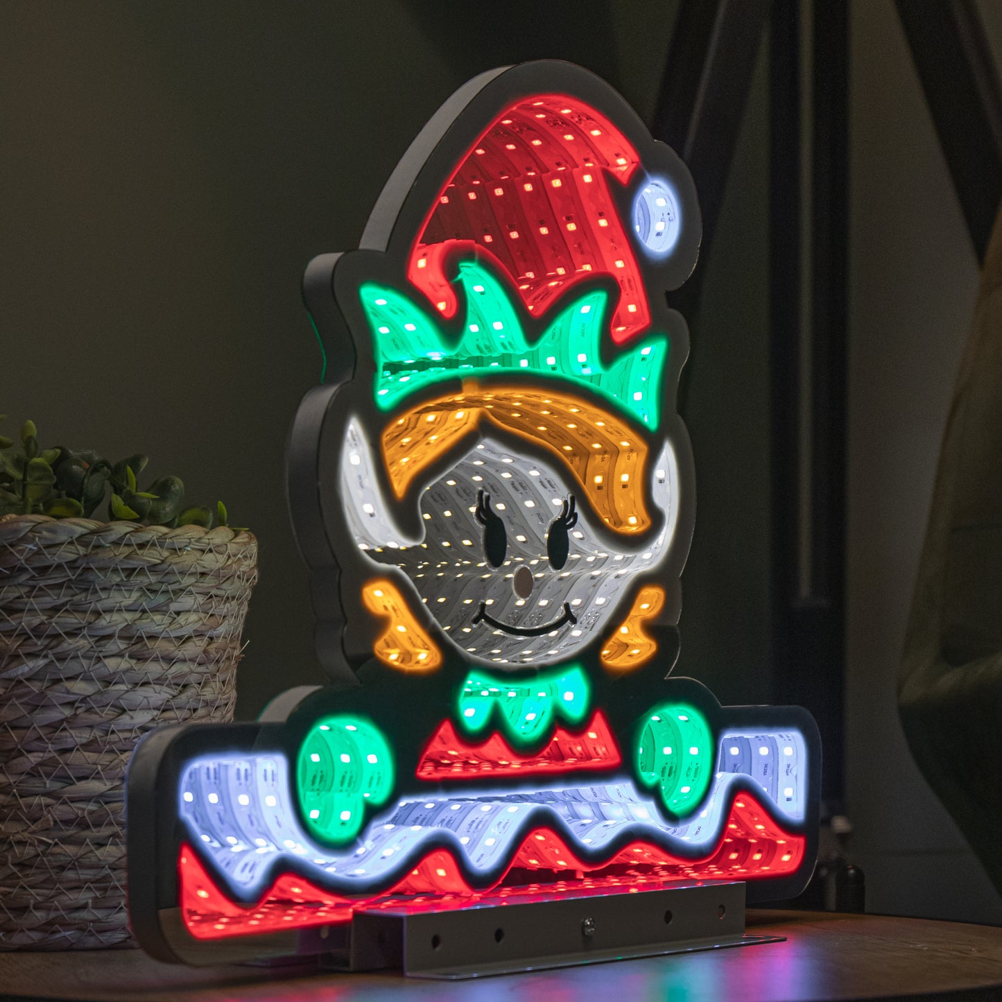 40cm Light up Christmas Elf Girl Infinity Decoration with LEDs