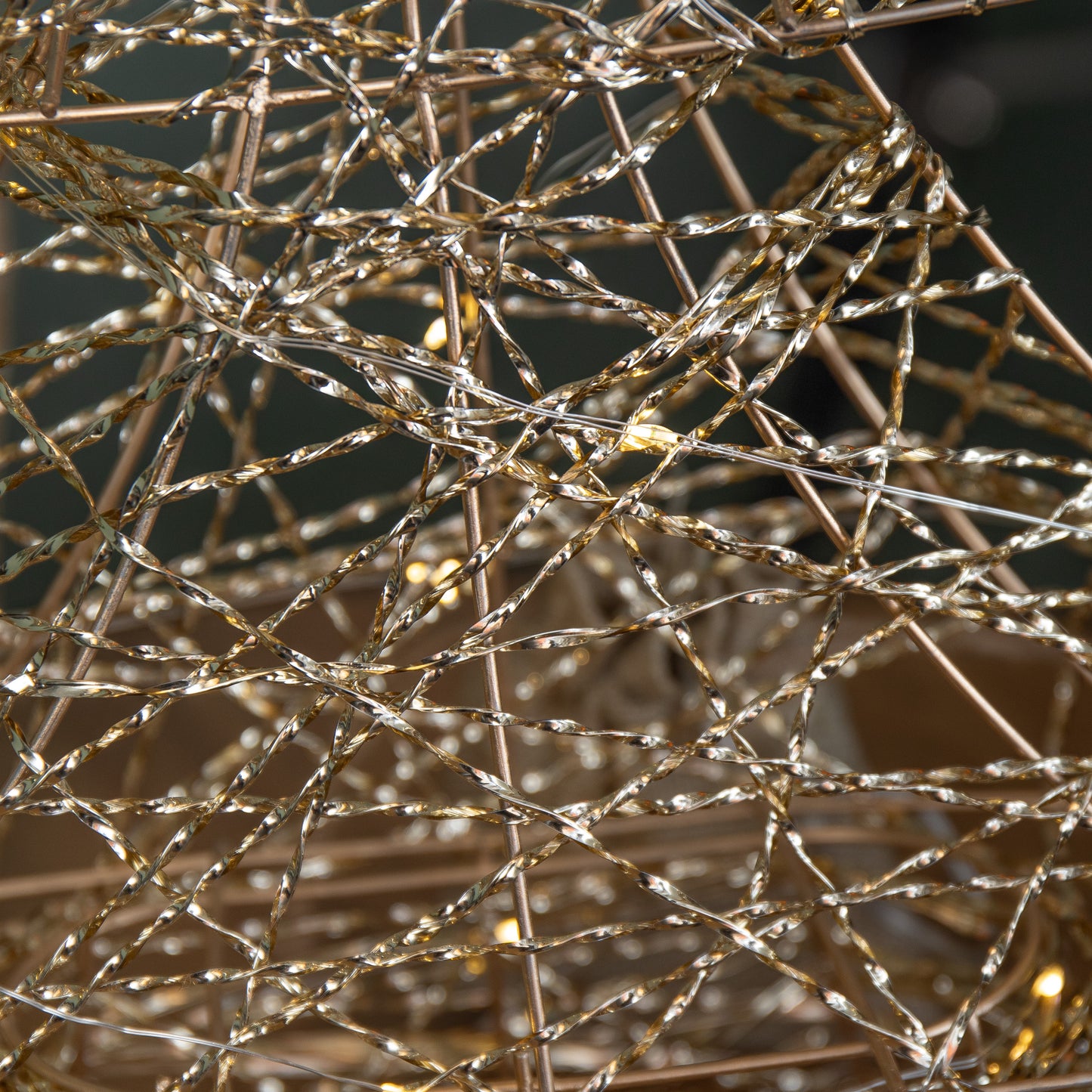 40cm Battery Operated Light up Gold Weave Christmas Tree with Warm White LEDs