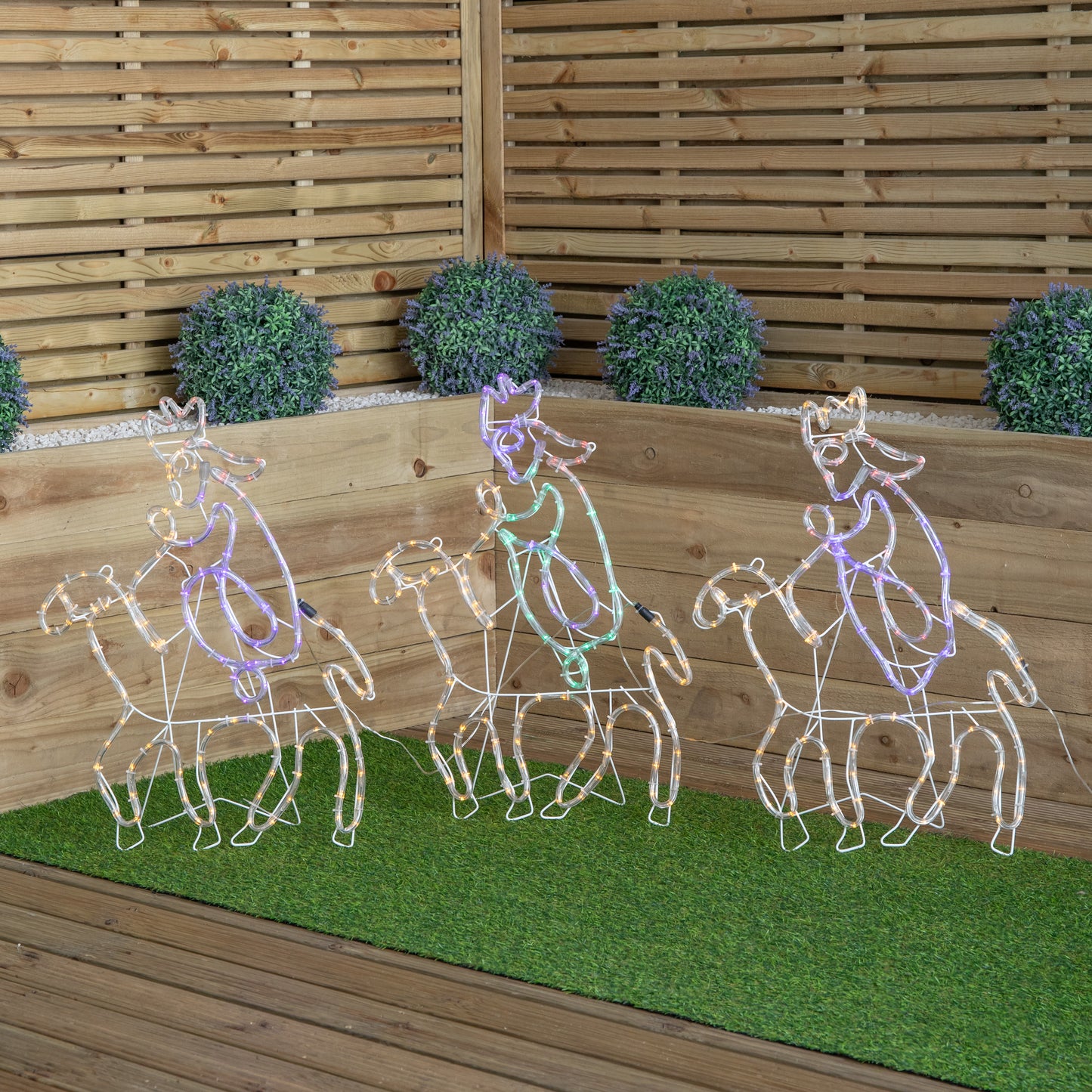 70cm Light up Three Wise Men Silhouette Rope Light Christmas Decoration with LEDs