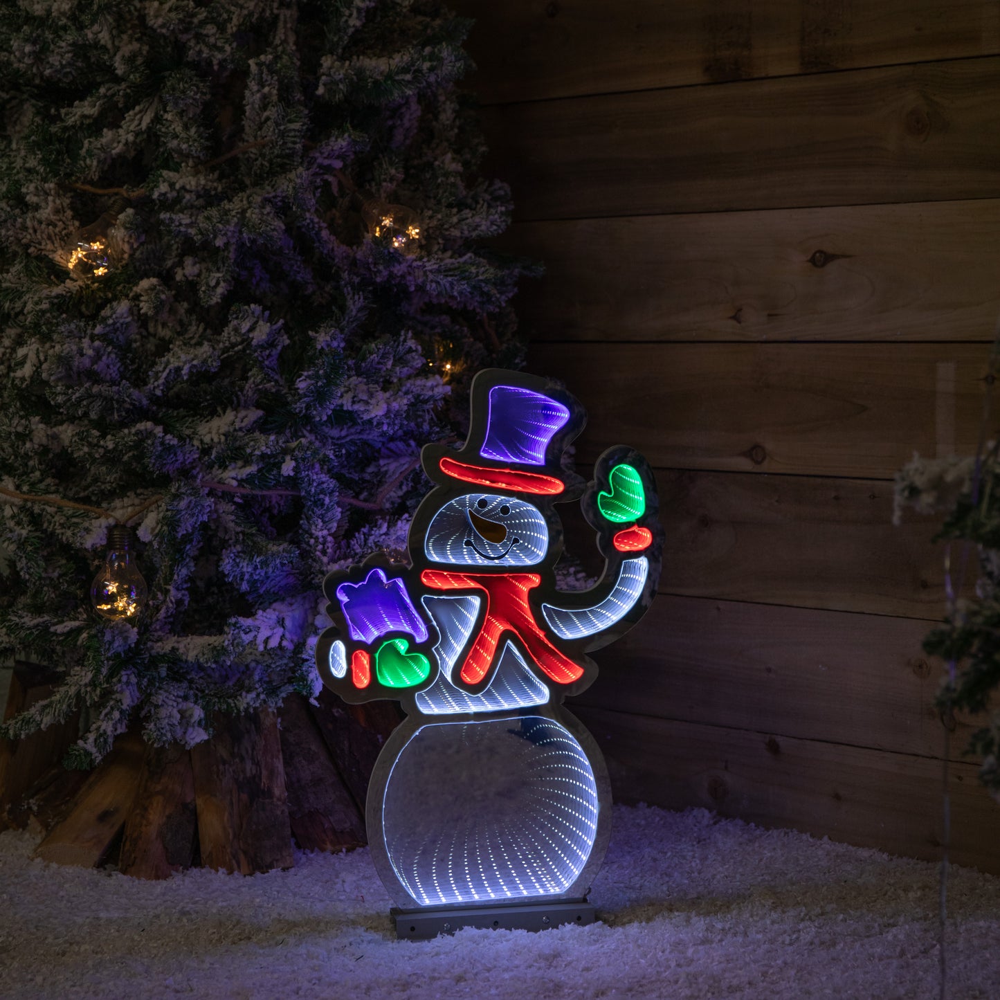 56cm LED Infinity Light Snowman Waving