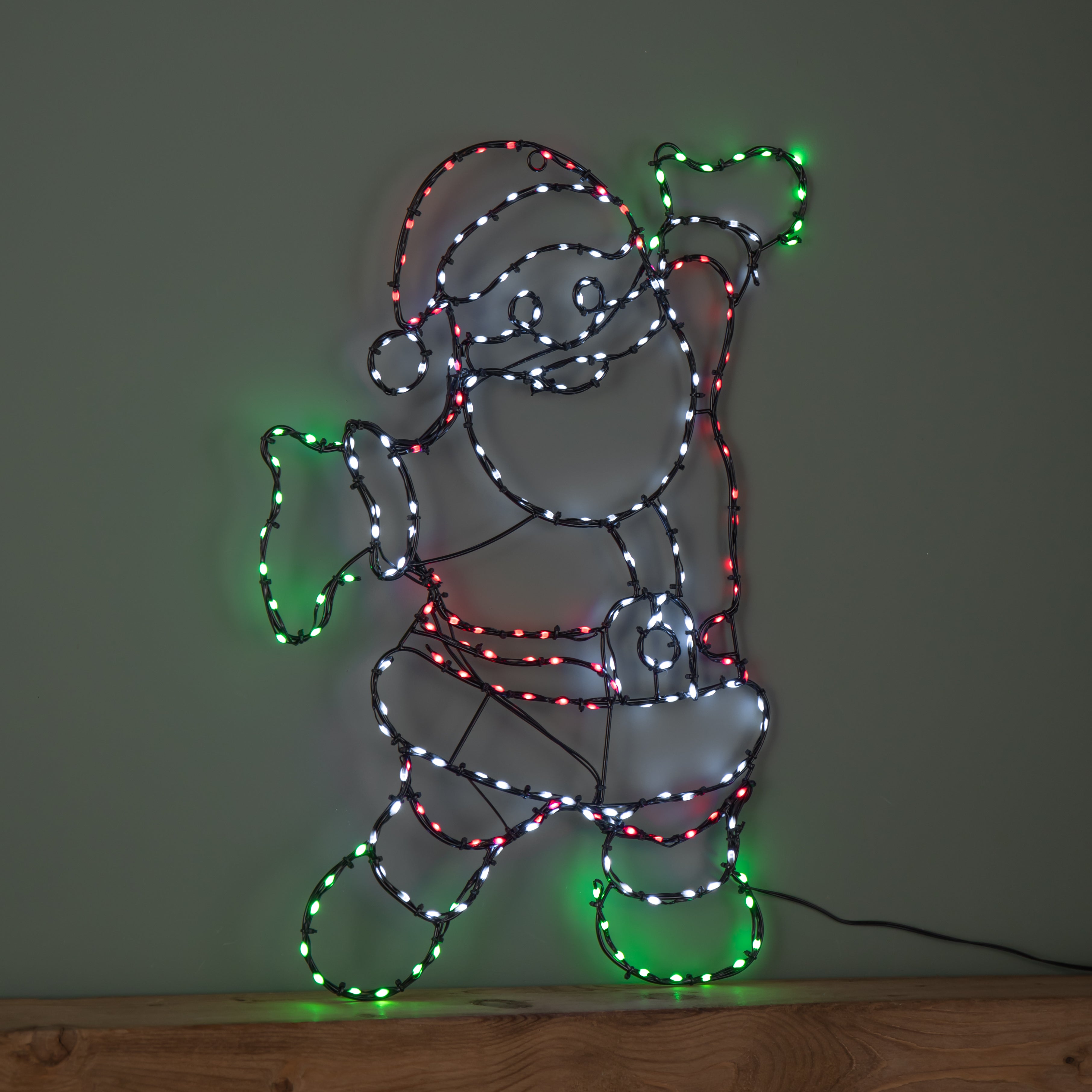 60cm x 45cm Light up FlexiBrights Santa with 247 Multi-Coloured LEDs