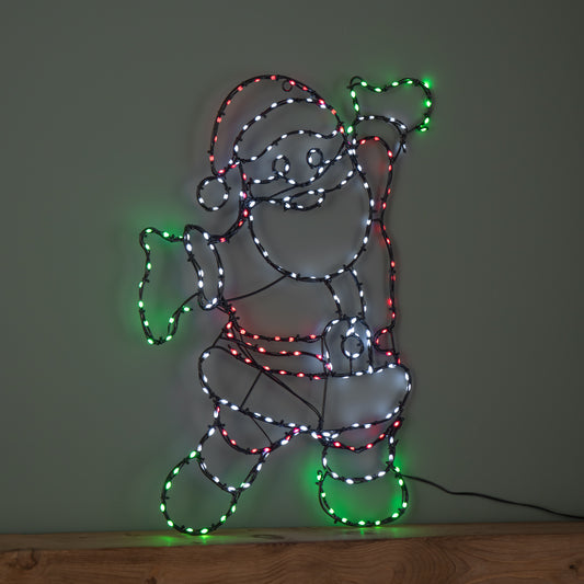 60cm x 45cm Light up FlexiBrights Santa with 247 Multi-Coloured LEDs