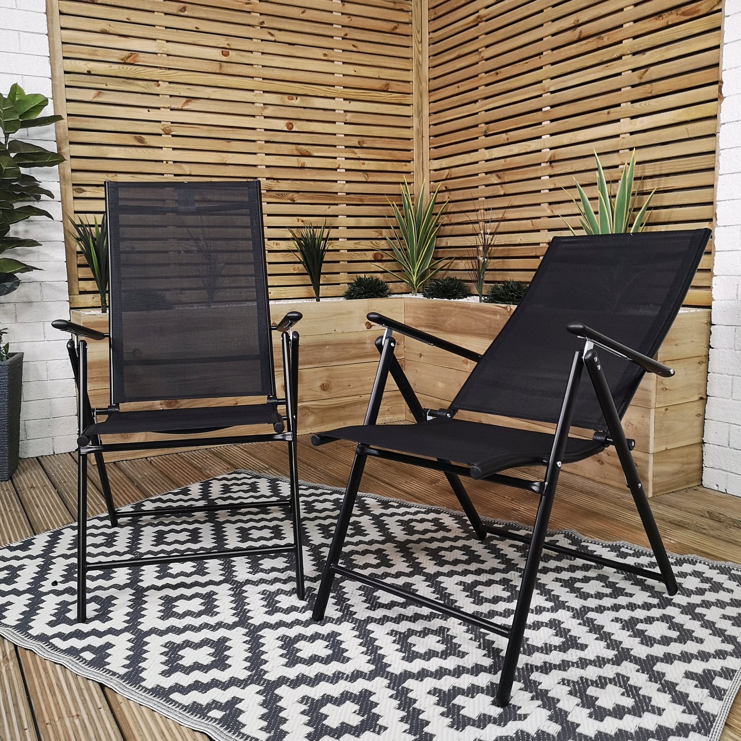 Outdoor 6 Person Rectangular Glass Top Garden Dining Table Chairs With Beige Parasol and Base Set