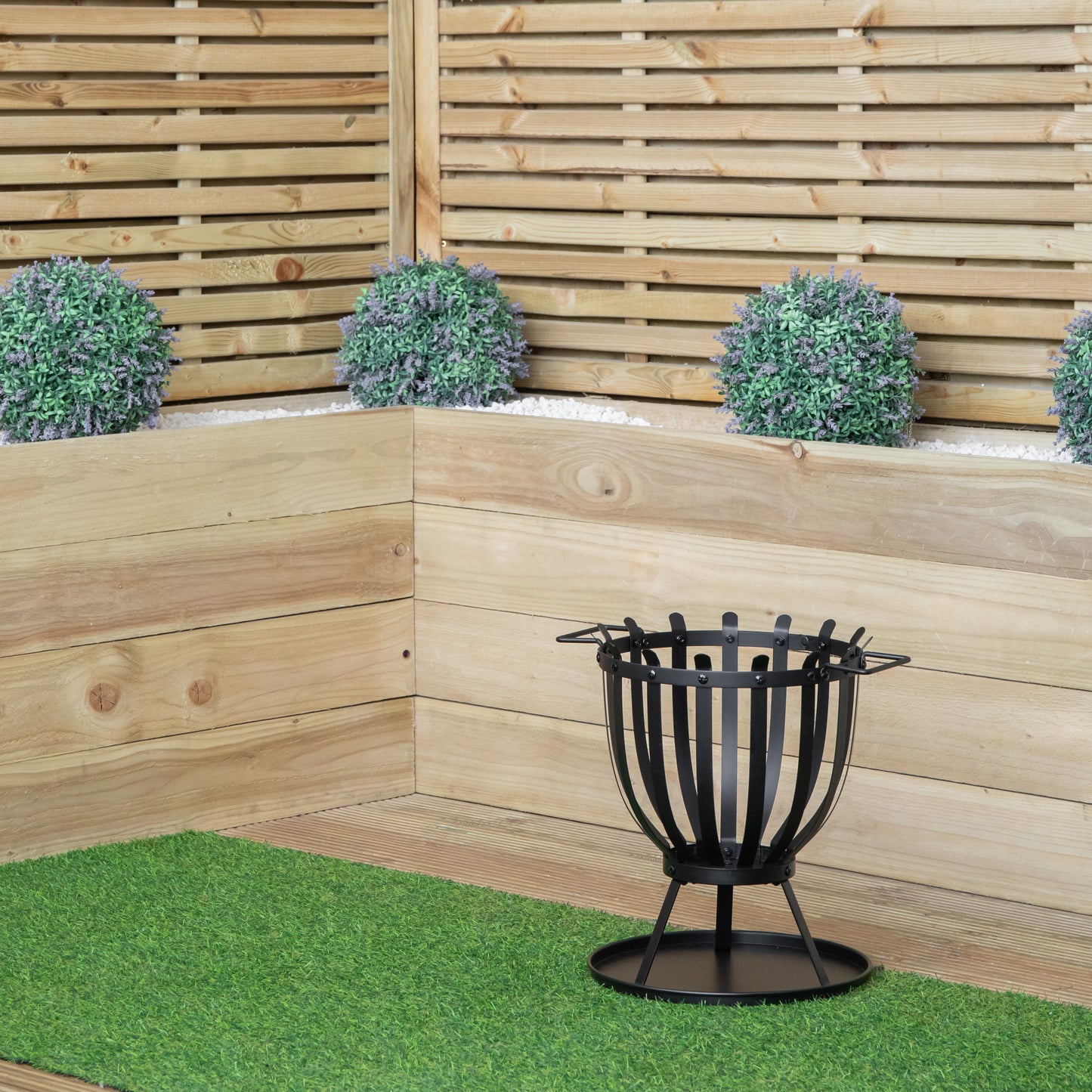 44cm Black Steel El Clasico Outdoor Garden Firebasket