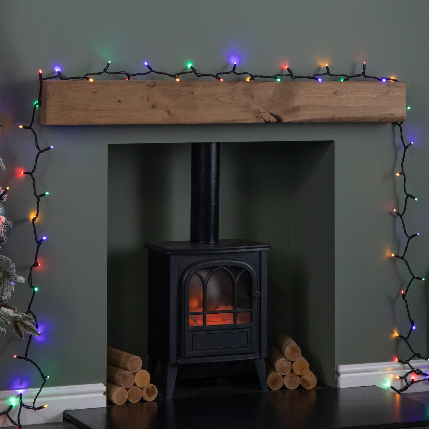 9.9m 100 LED Connectable Christmas String Lights in Multi-Coloured