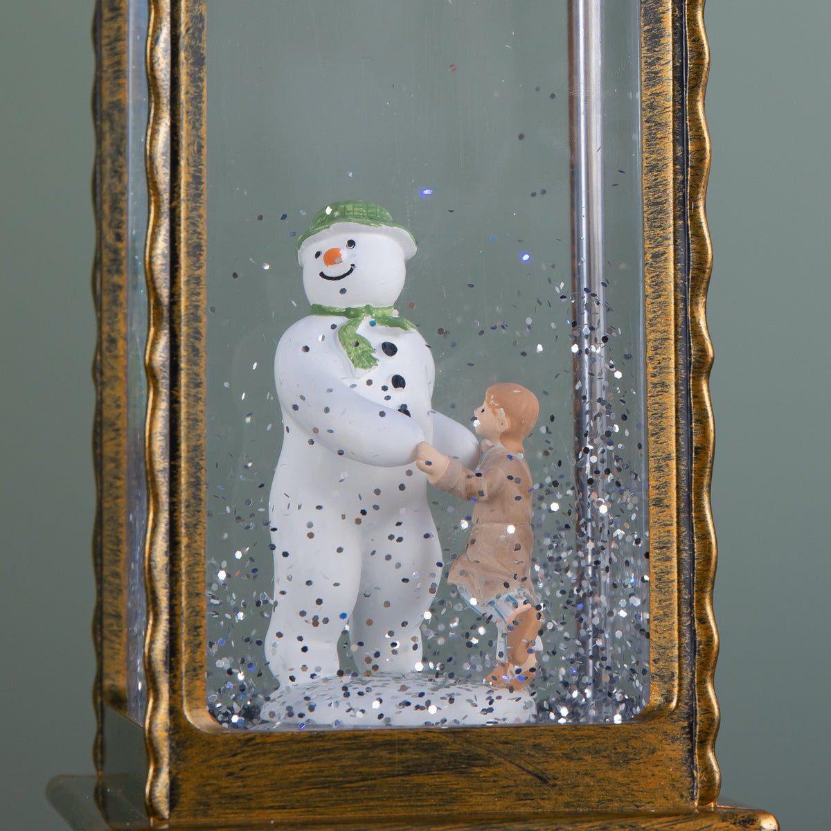 29cm Dual Powered Light up RGB LED Christmas Water Spinner with The Snowman & James