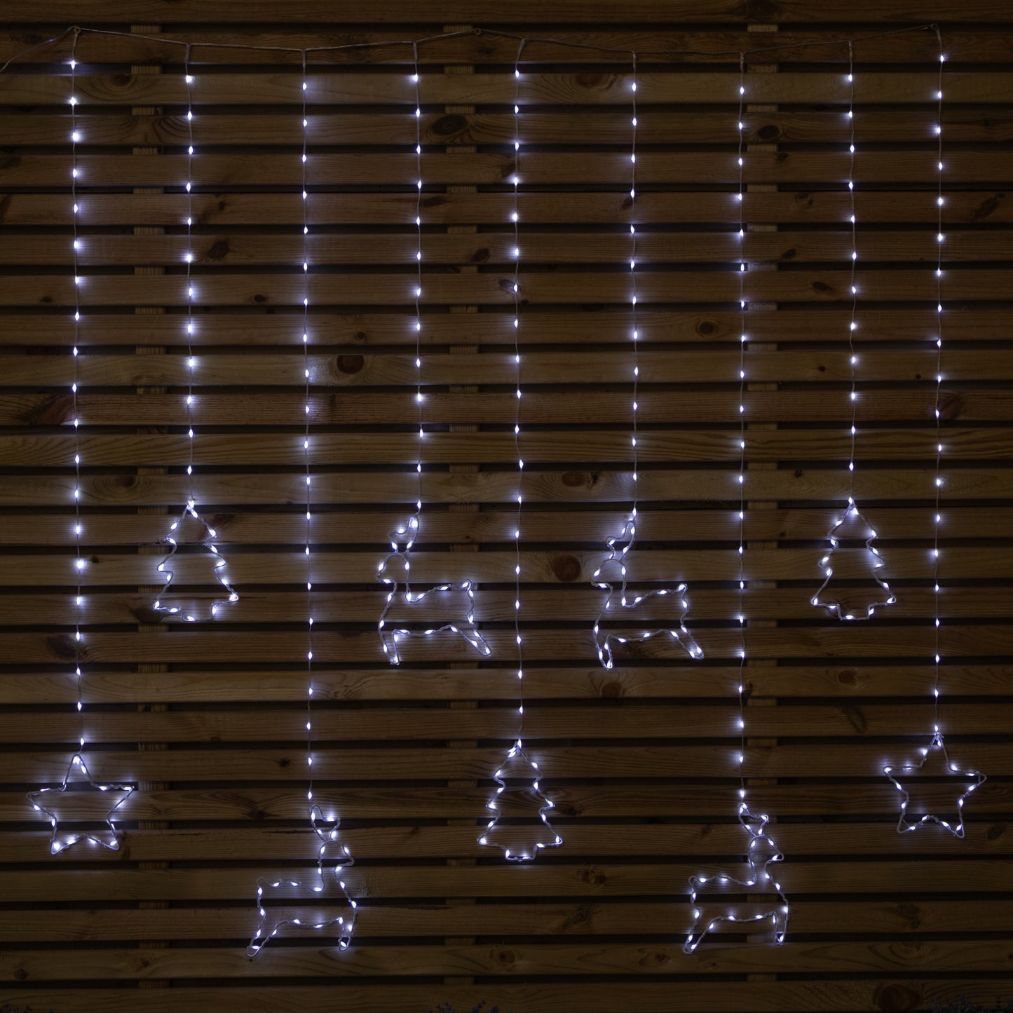 1.2 x 1.1m Christmas Window Curtain Light with 327 Cool White LEDs