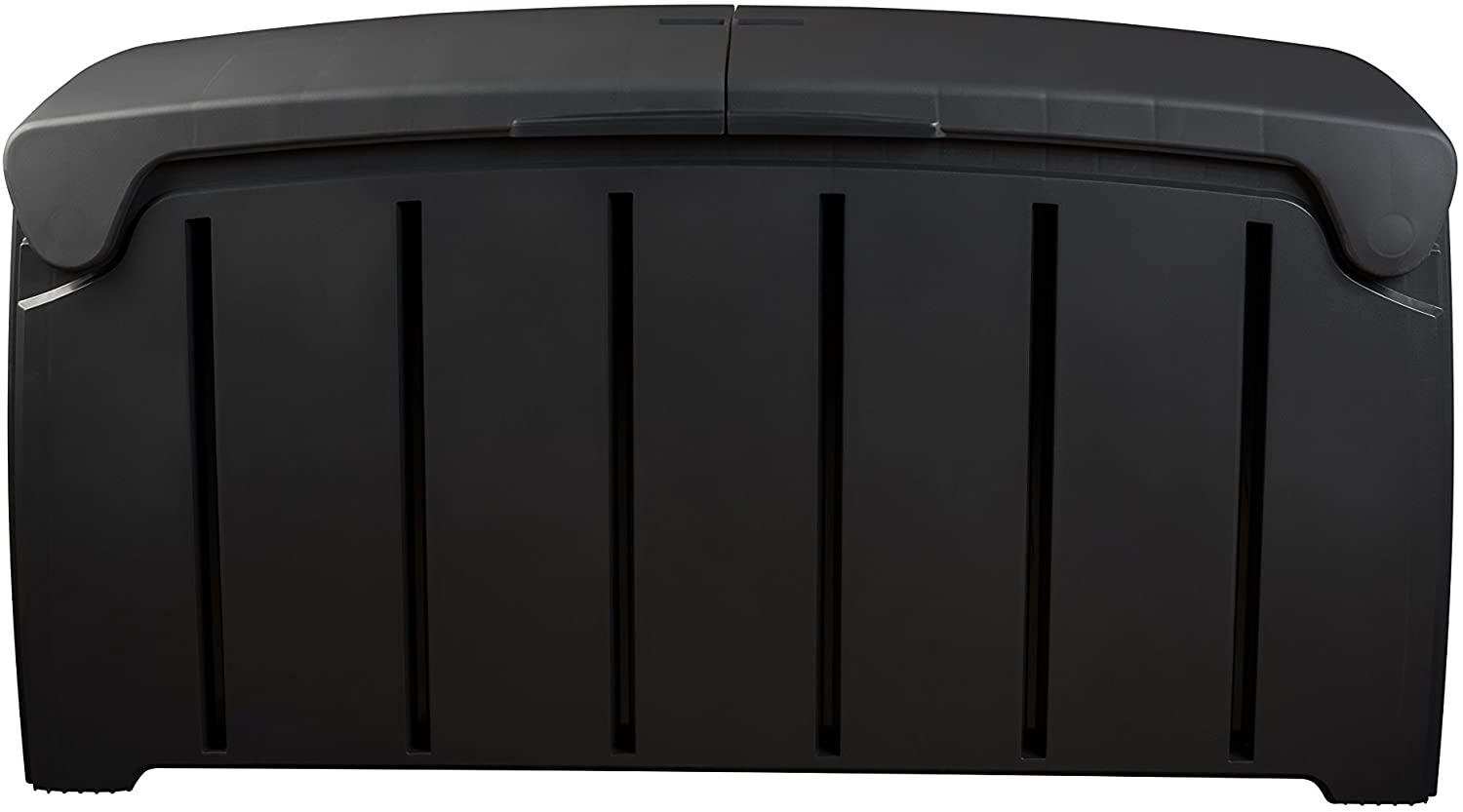 Black 115cm x 55cm x 60cm Butterfly Opening Top 300 Litre Large Garden Storage Box Weatherproof with Padlock Hole
