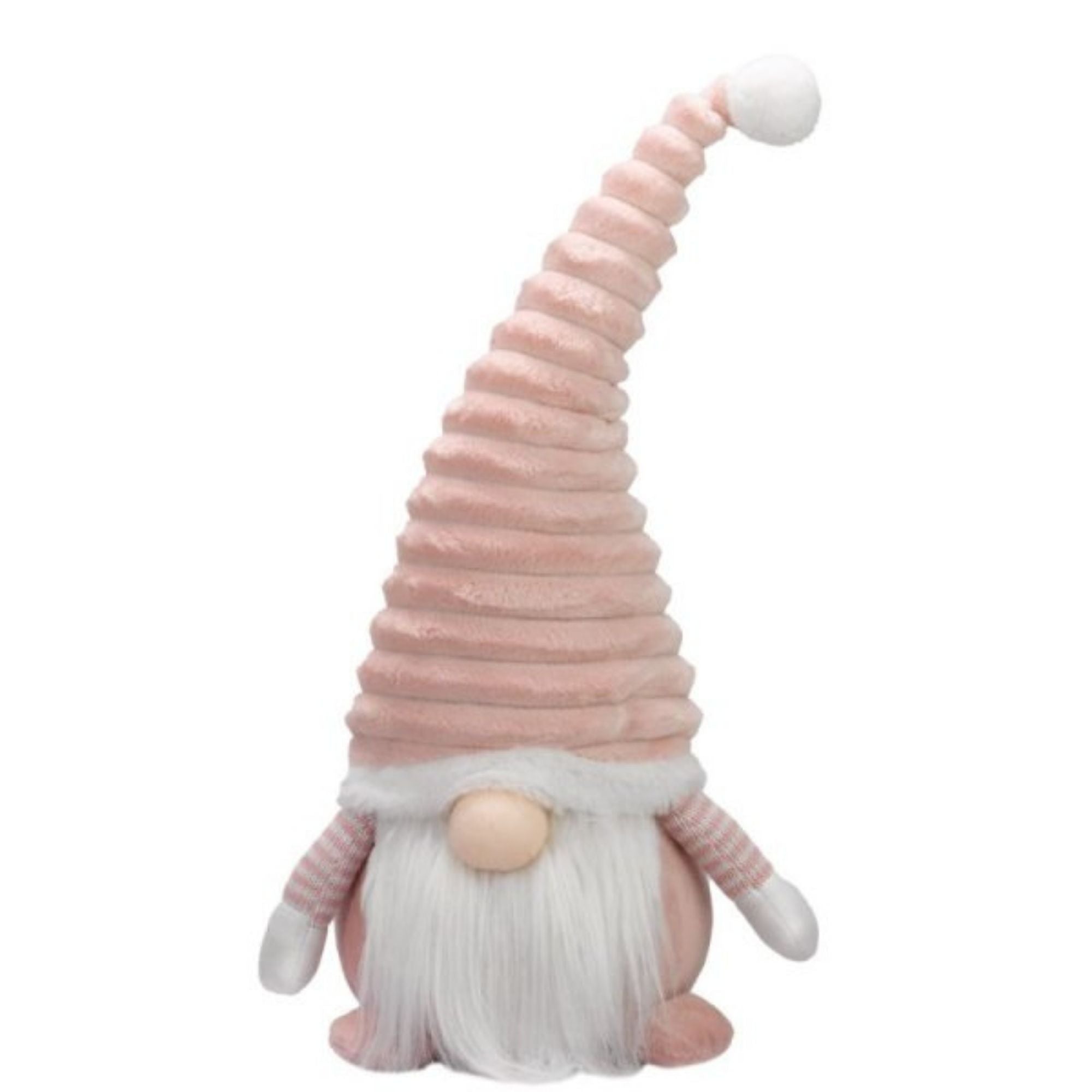 51cm Large Sitting Plush Christmas Gonk with Grooved Hat in Pink