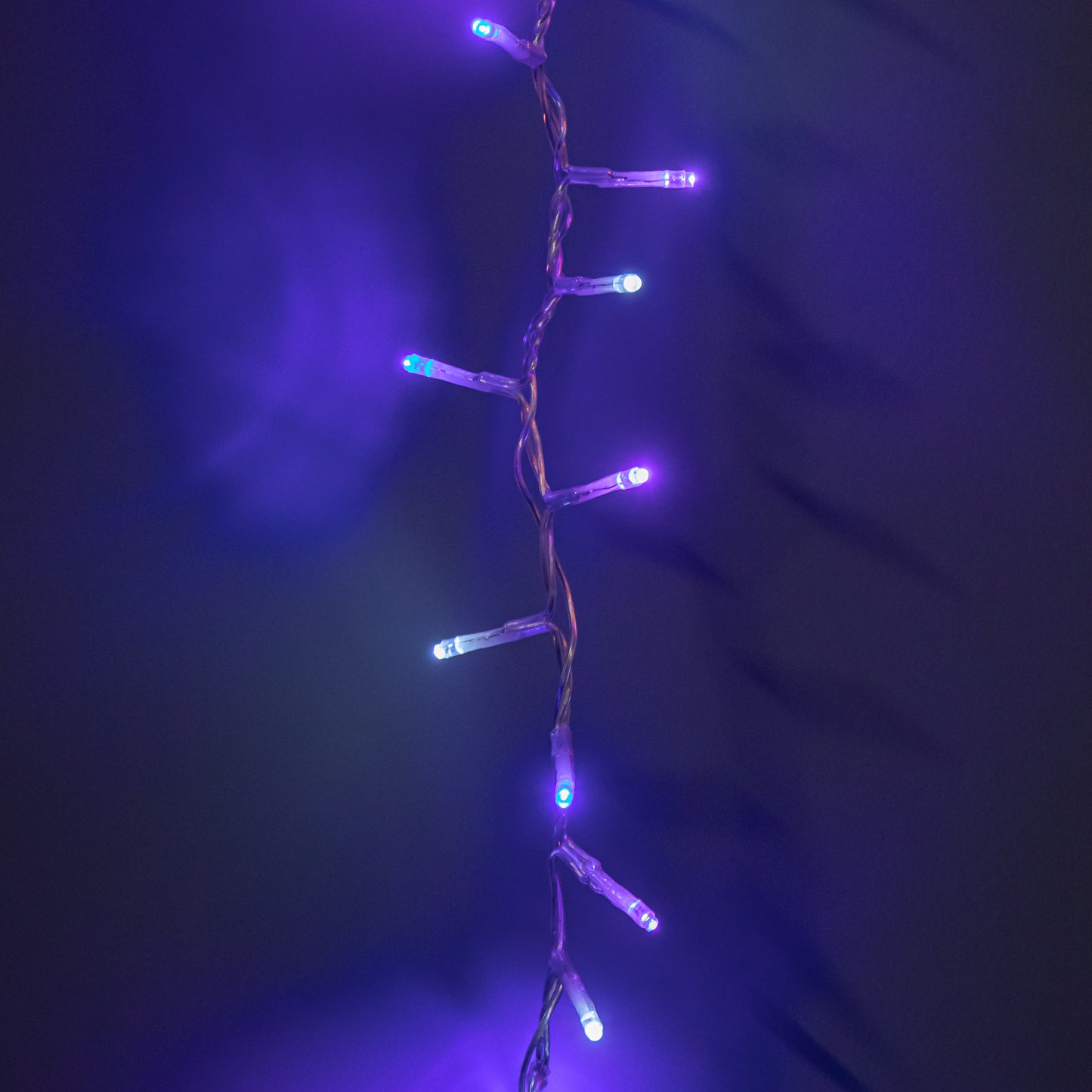 18.7m 750 LED TreeBrights Christmas String Lights on Clear Cable with Timer in Blue, Purple & White