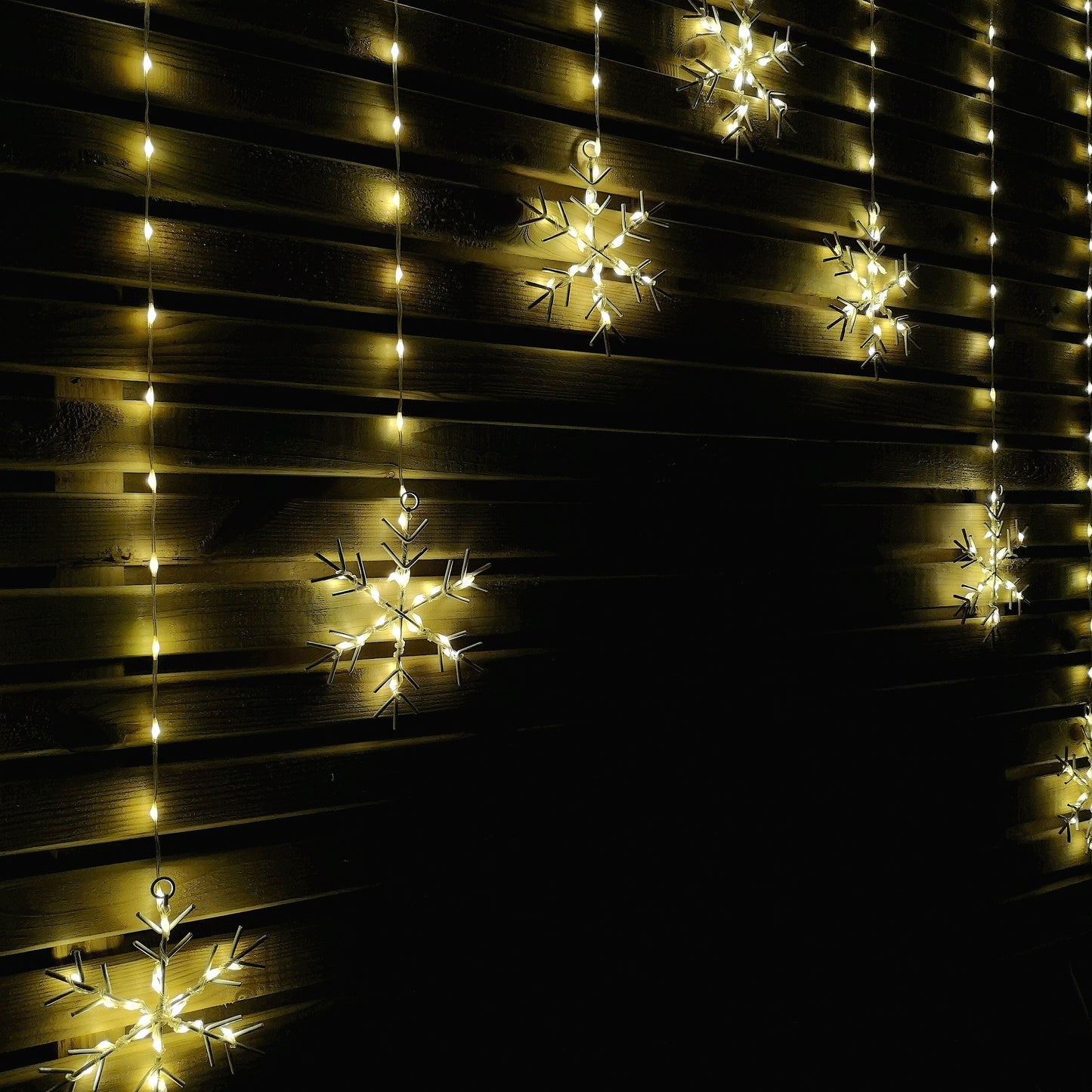 1.2m LED Snowflake Curtain Lights Christmas Decorations in Warm White