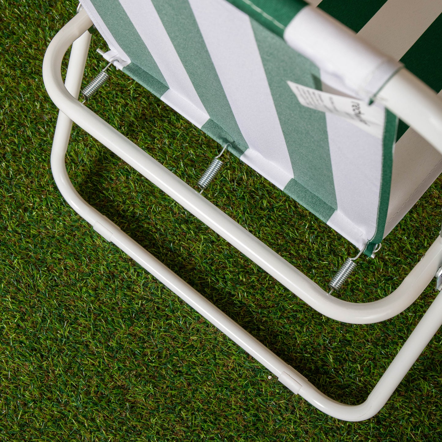 Folding Camping / Picnic Chair in Green and White Garden Patio