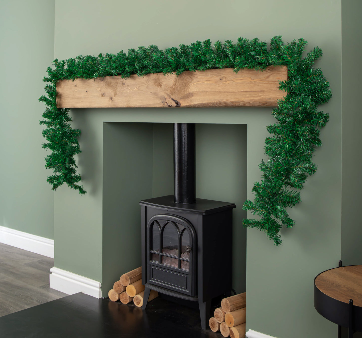 2.7m Plain Green Christmas Garland with 260 Tips