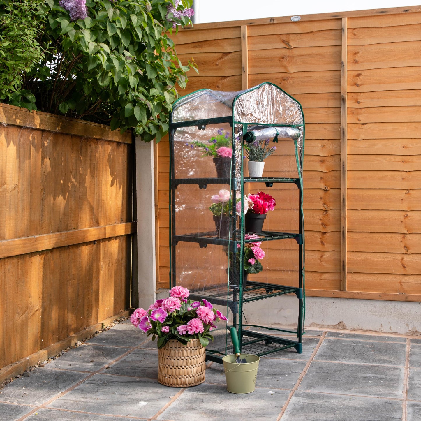 Factory Seconds: 1.3m x 0.5m 4 Tier Greenhouse with Steel Frame and Removable PVC Cover