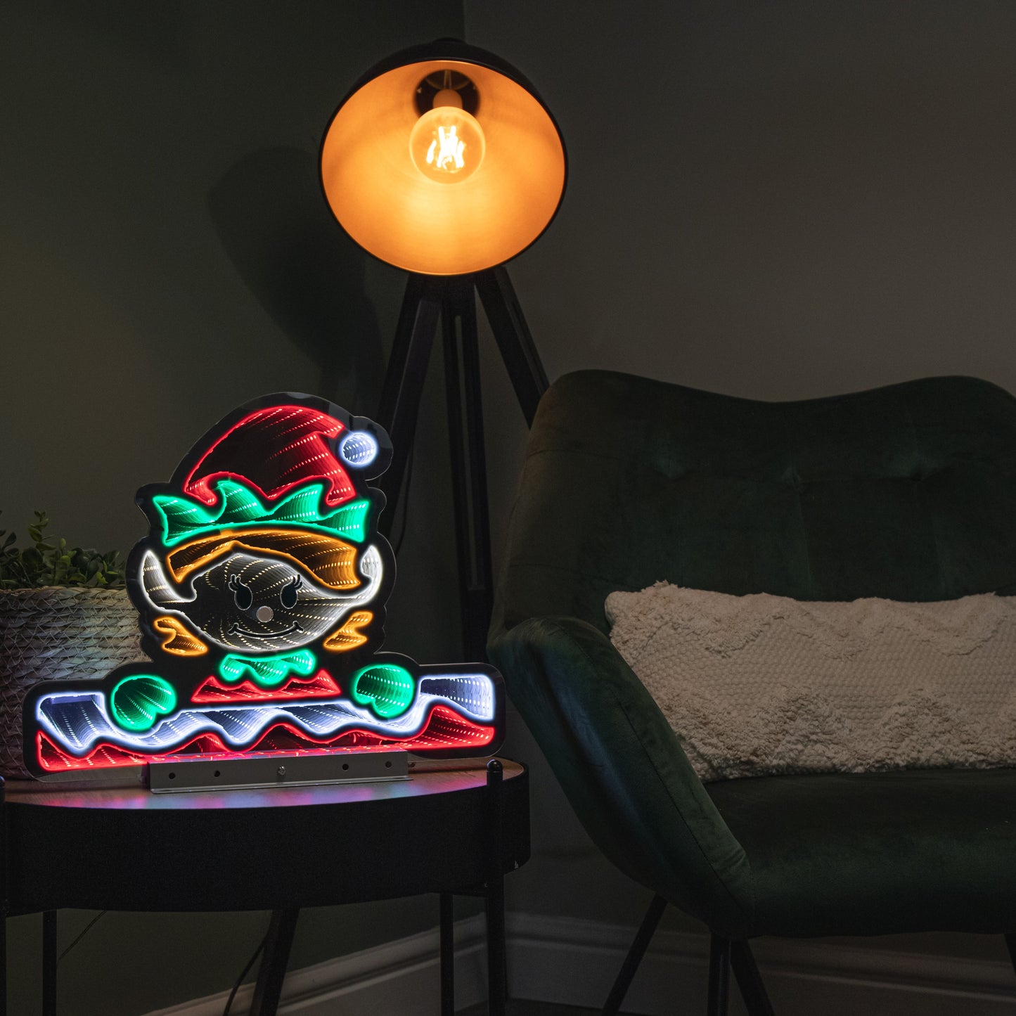 40cm Light up Christmas Elf Girl Infinity Decoration with LEDs