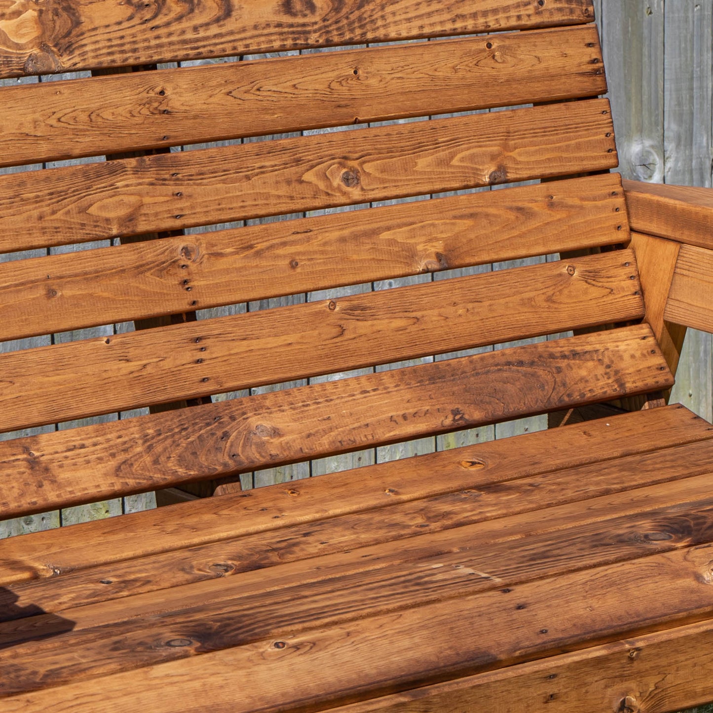 Charles Taylor Hand Made Traditional 2 Seater Chunky Rustic Wooden Garden Bench Furniture Flat Packed