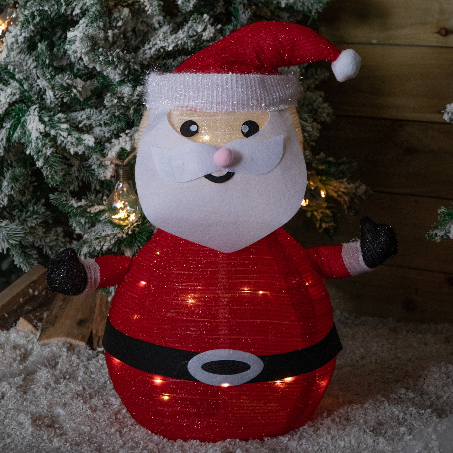 72cm Battery Operated Light up Pop up Christmas Santa with Warm White LEDs
