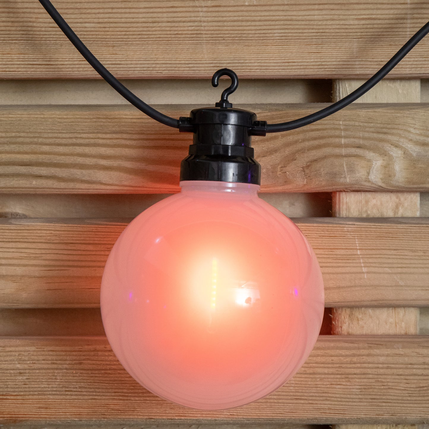 4.5m Set of 10 Frosted Ball Style Cap String Lights with Filament in Rainbow