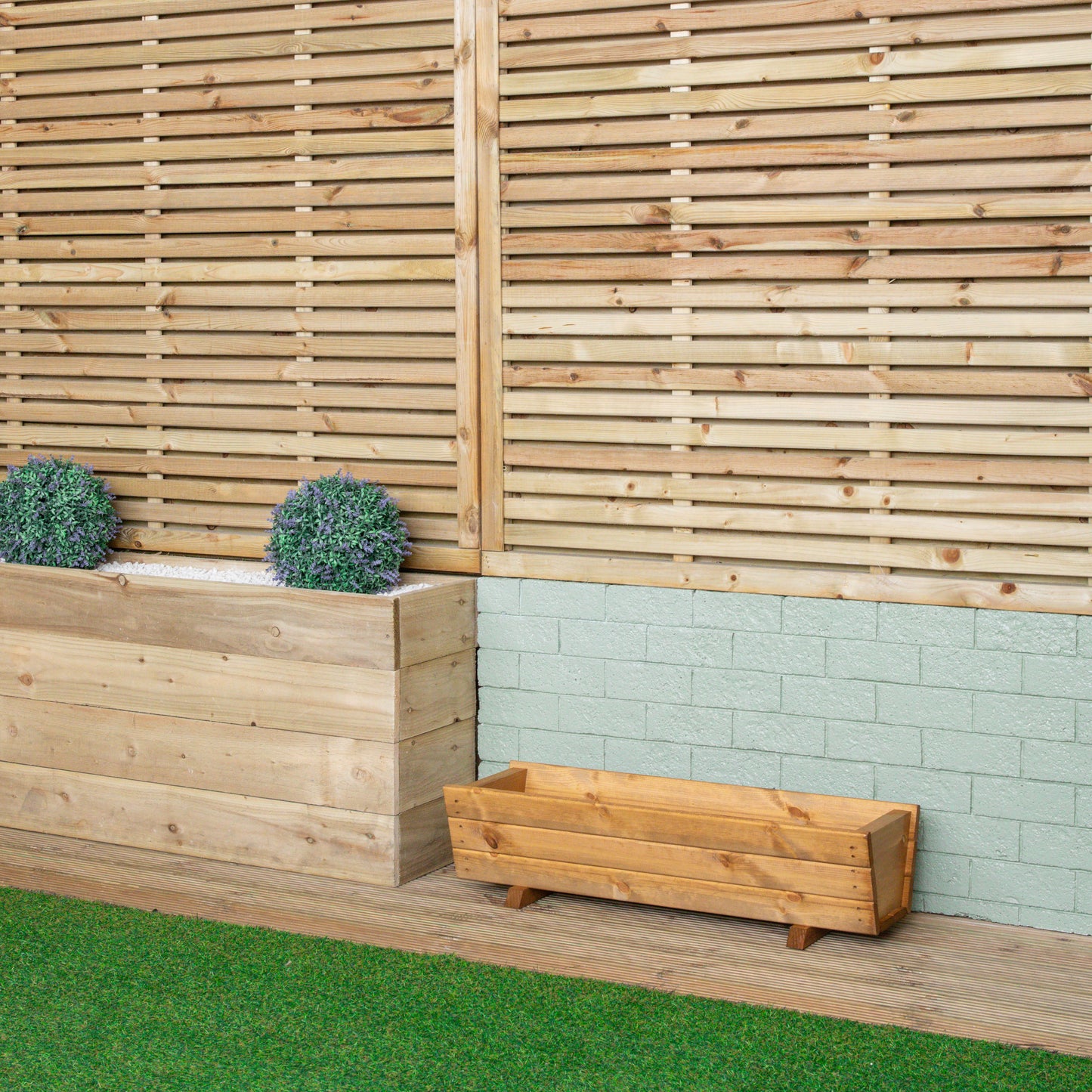 87 x 28cm Traditional Handmade Wooden Rustic Garden Trough Planter