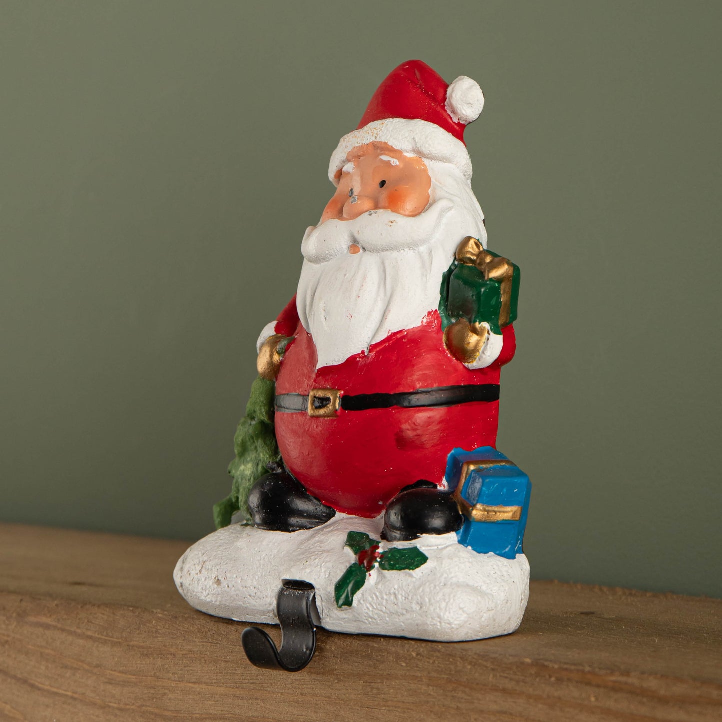 13cm Premier Christmas Stocking Hanger Decoration in Santa Design