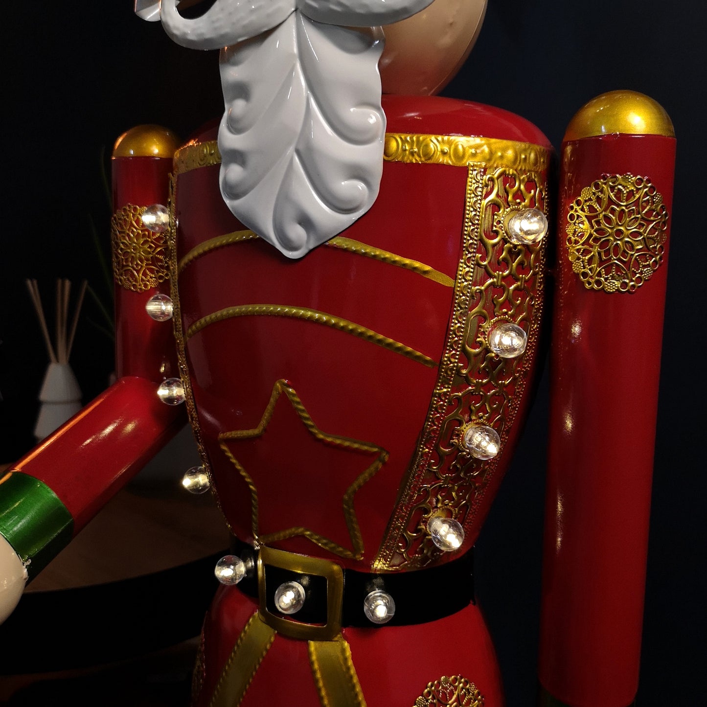 119cm Light Up Nutcracker Soldier LED Christmas Metal Ornament Home Decoration