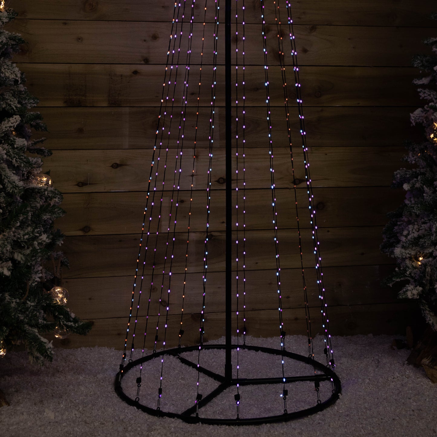 2.5m Light up Christmas Pyramid Cone Tree with 835 Multi-Action Rainbow LEDs