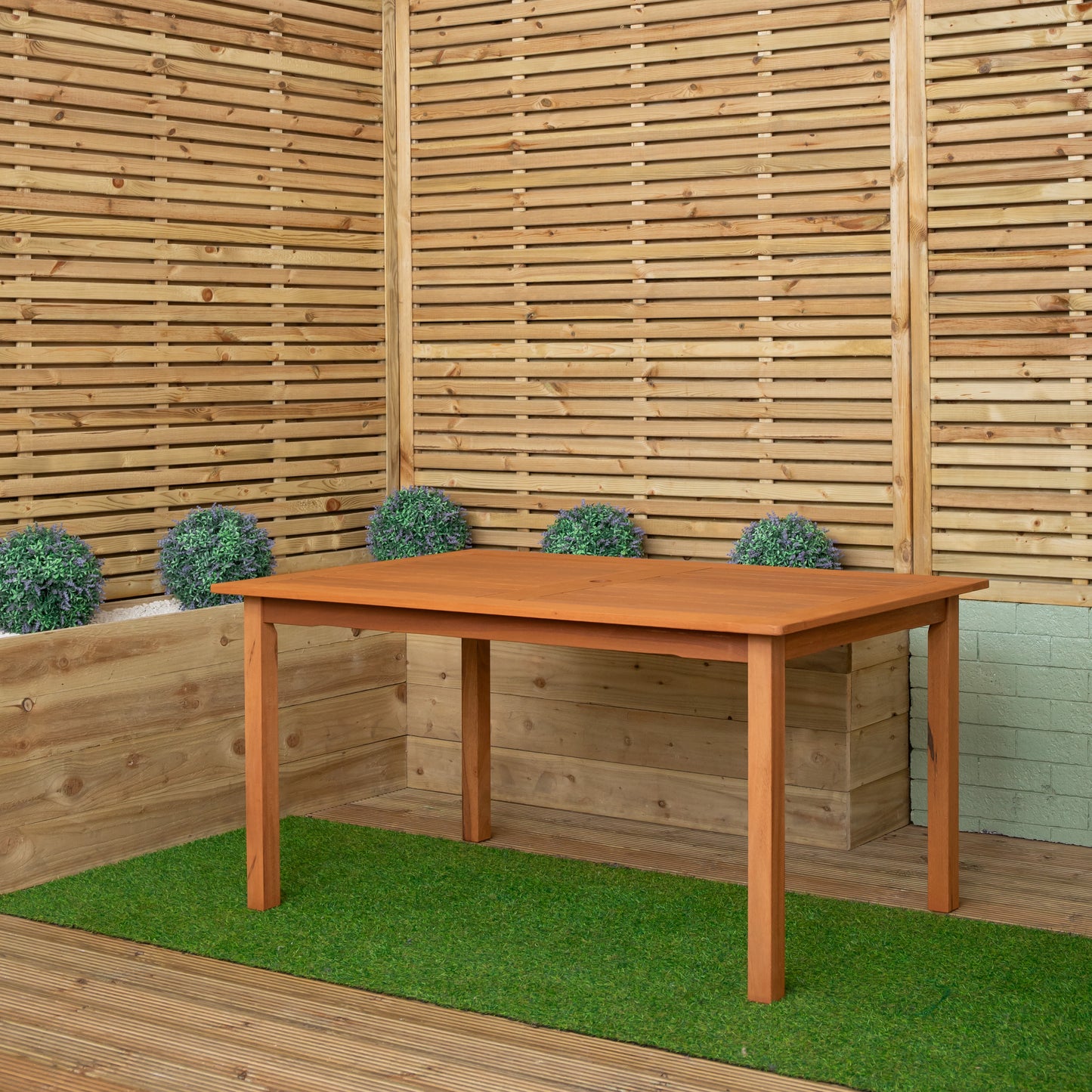 Grasmere Outdoor 6 Person Rectangular Wooden Garden Patio Table