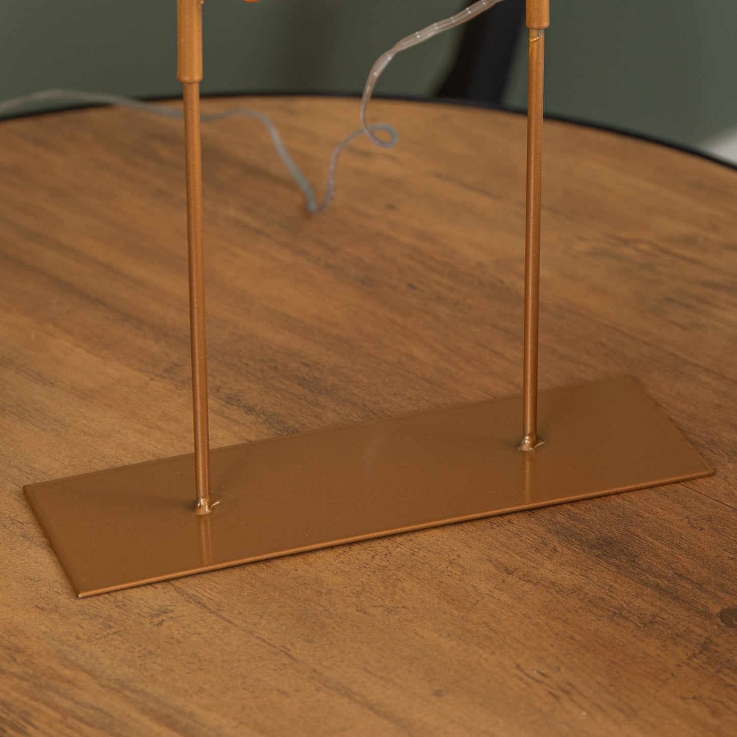 45cm Light up Rose Gold Christmas Snowflake on Metal Stand with Twinkling Warm White LEDs