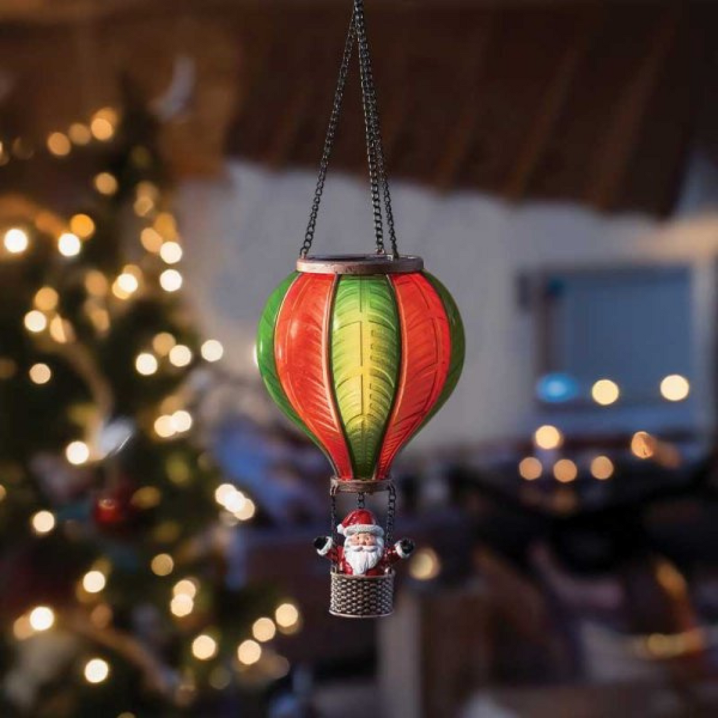 45cm Battery Powered Light up Santa Flaming Effect Balloon with LEDs