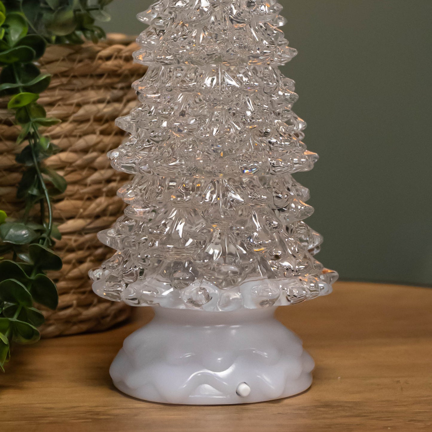 Factory Seconds: 32cm Dual Power LED Christmas Glitter Water Spinner Colour Changing Tree