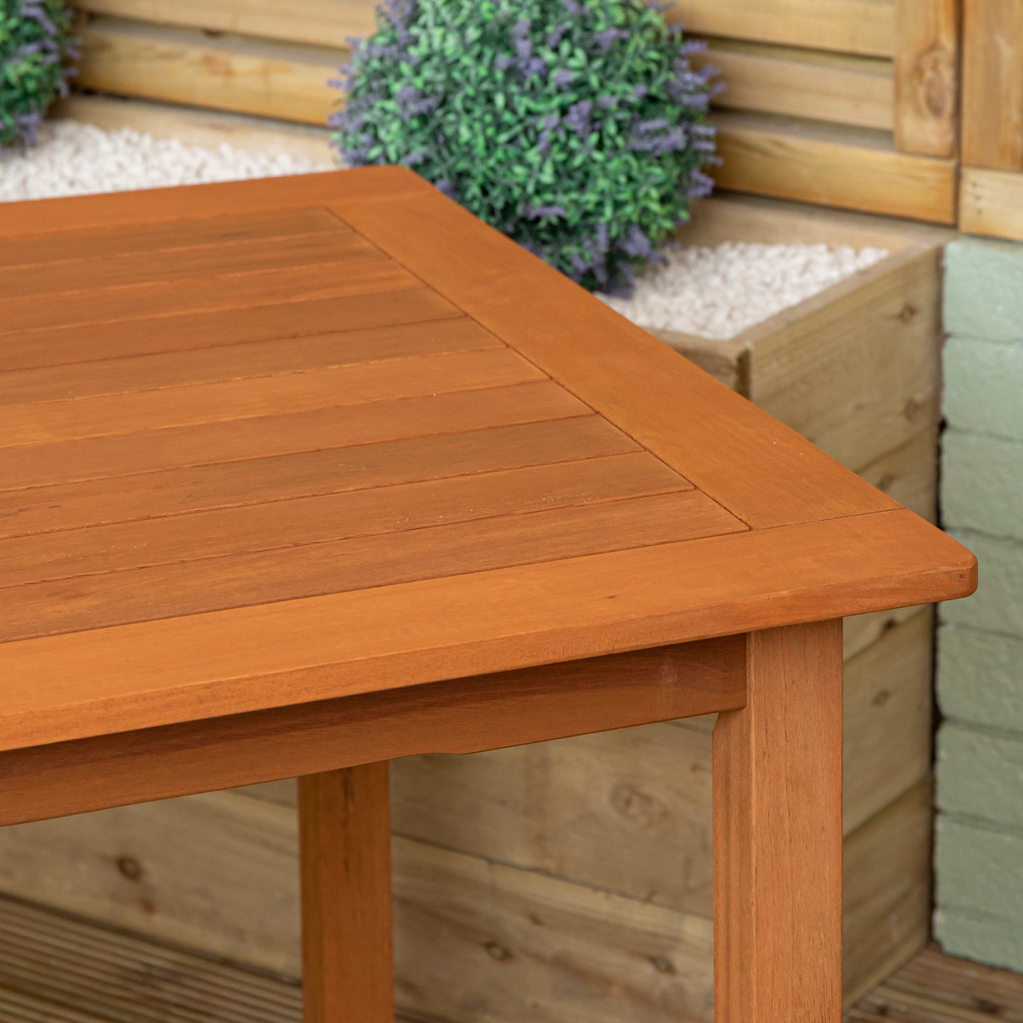 Grasmere Outdoor 6 Person Rectangular Wooden Garden Patio Table