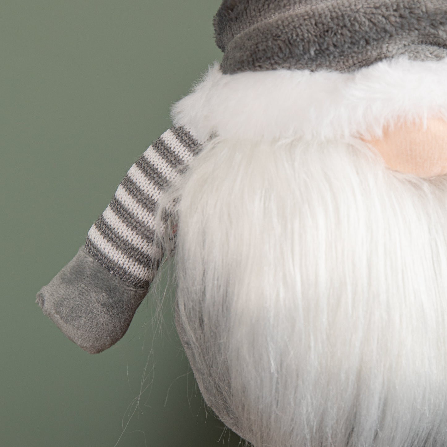 53cm Standing Plush Christmas Gonk with Grooved Hat in Grey