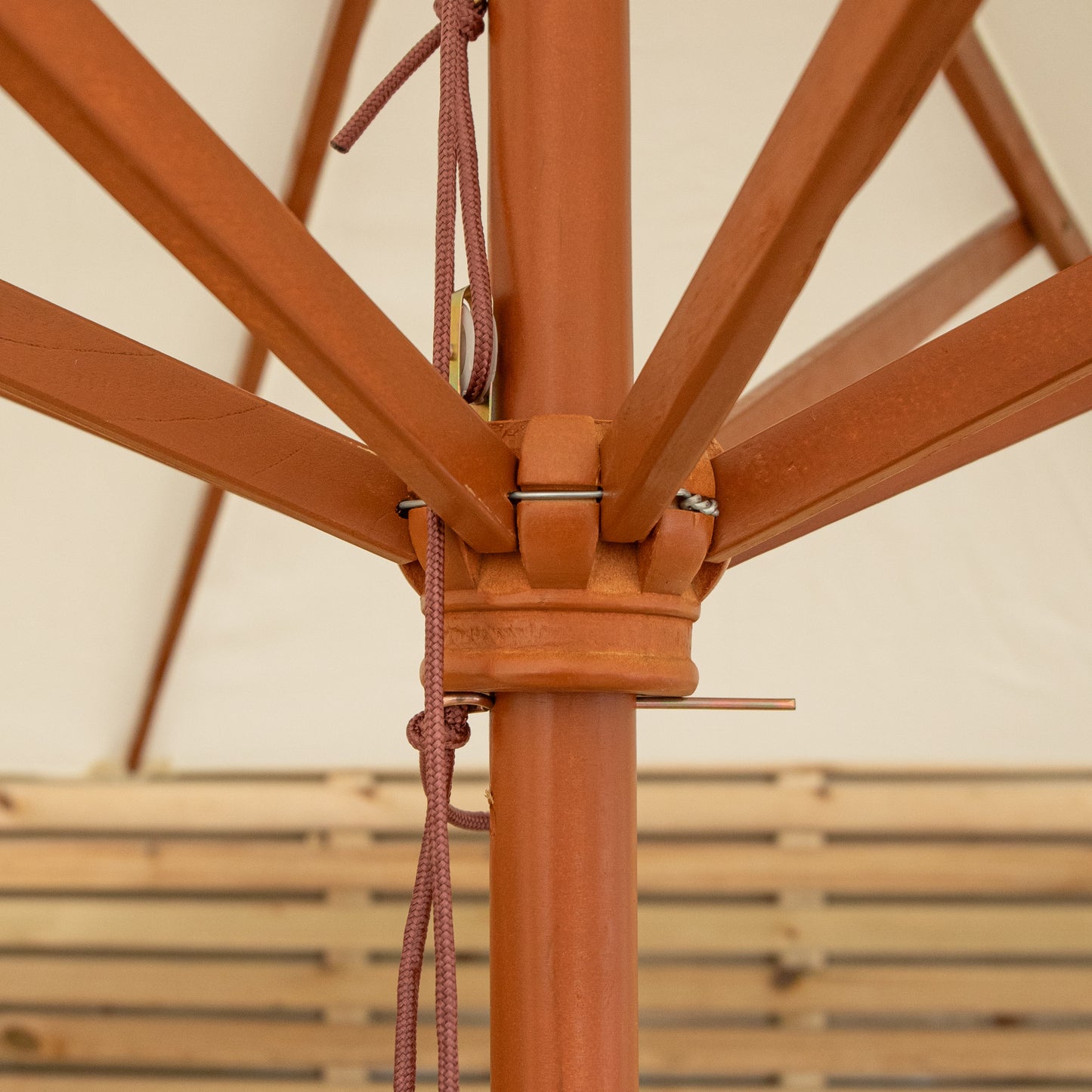 Samuel Alexander 2.7m Outdoor Wooden Garden Parasol Sun Shade with Carry Bag in Cream