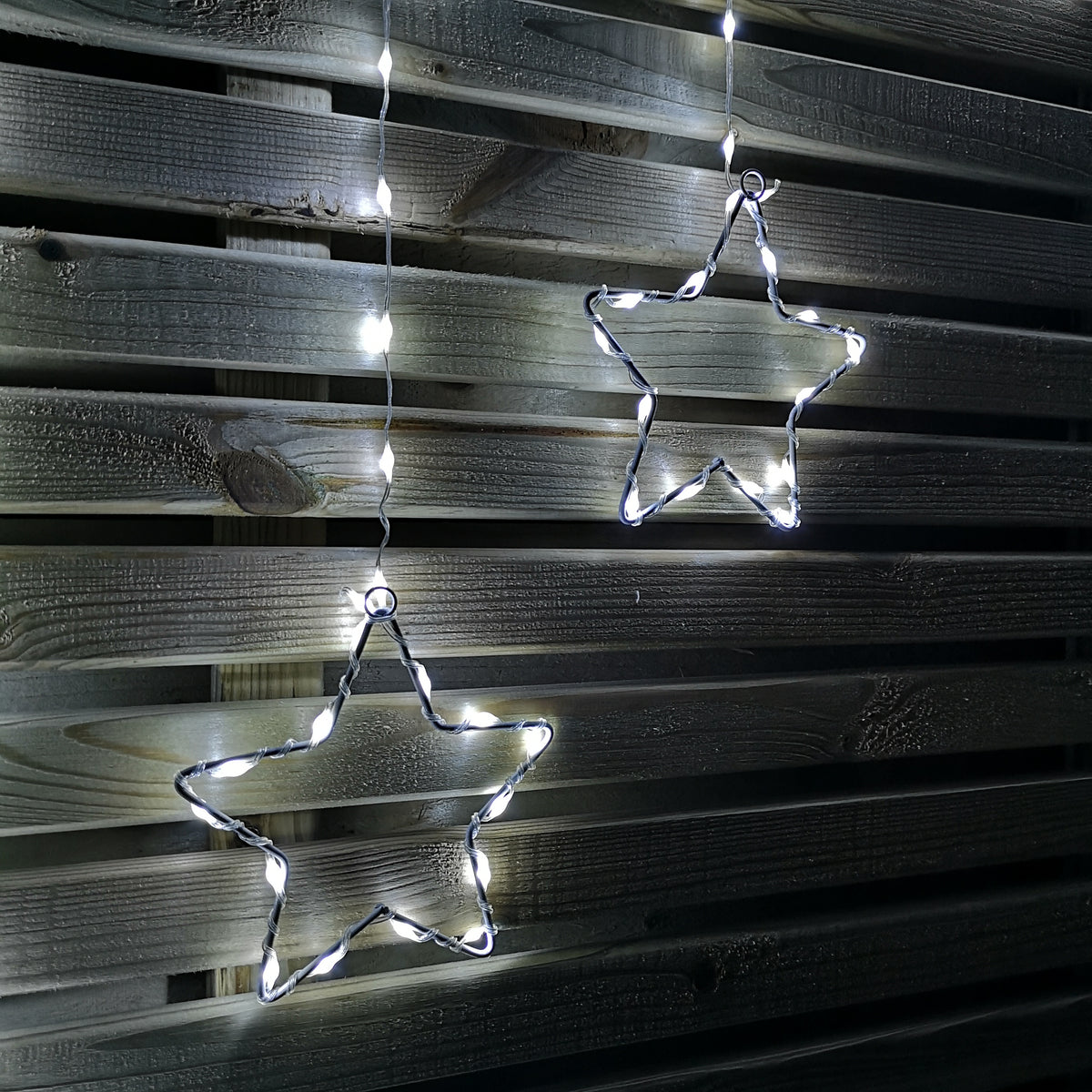 1.2m Cool White LED Star Curtain Lights Christmas Decorations