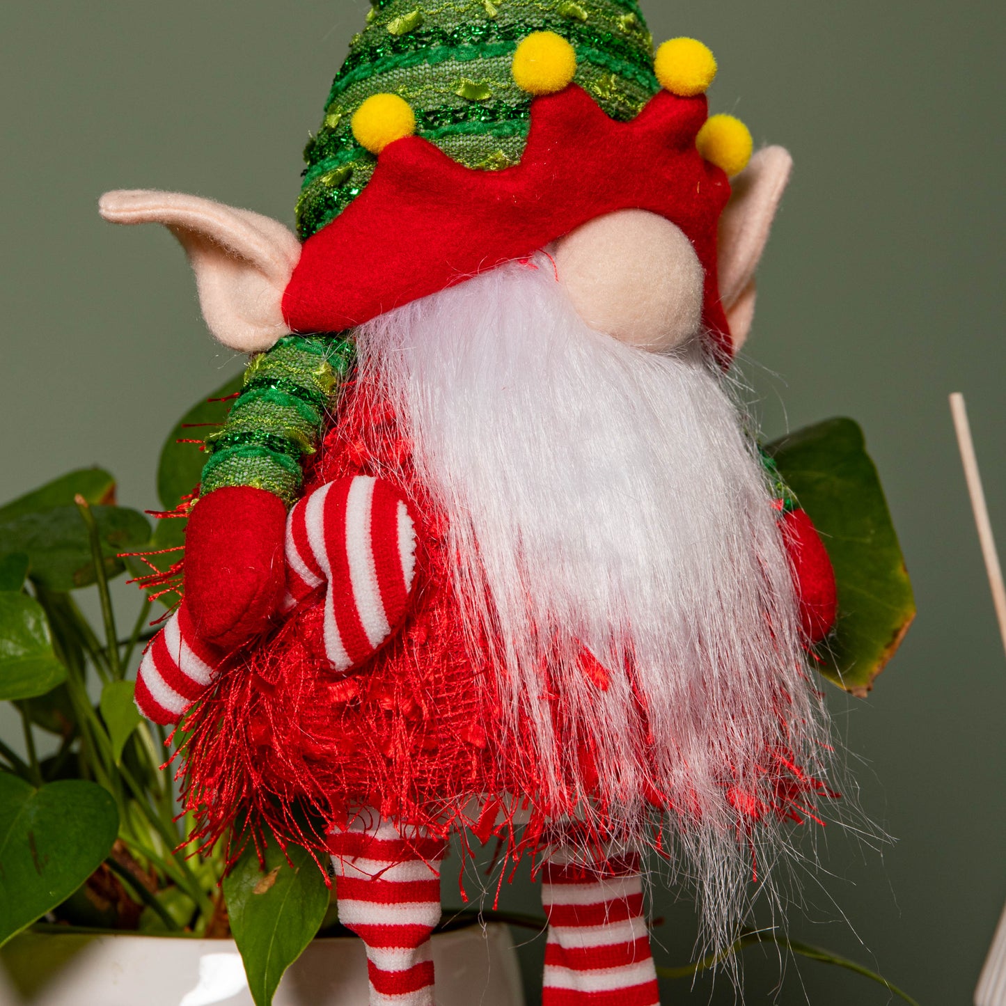 46cm Battery Operated Light up Standing Christmas Elf Gonk with Warm White LEDs