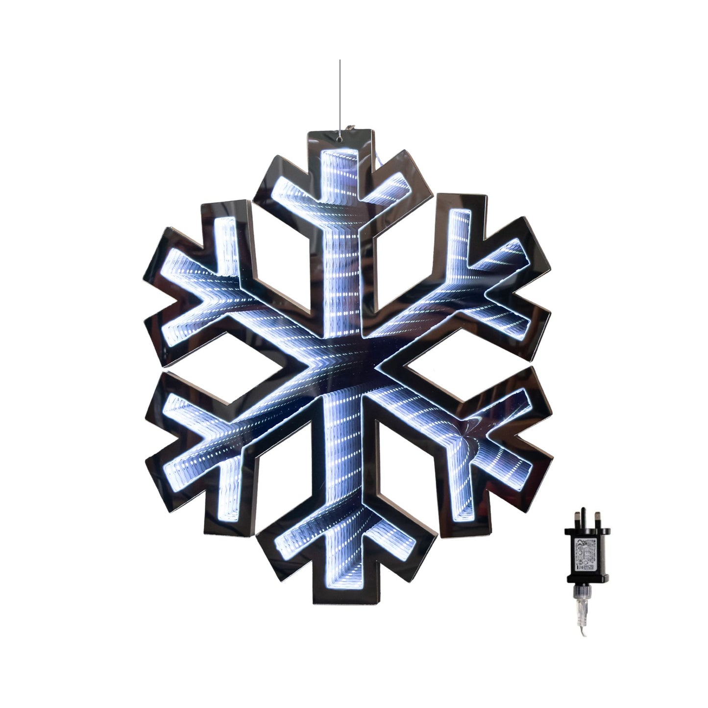 40cm LED Infinity Light Hanging Snowflake
