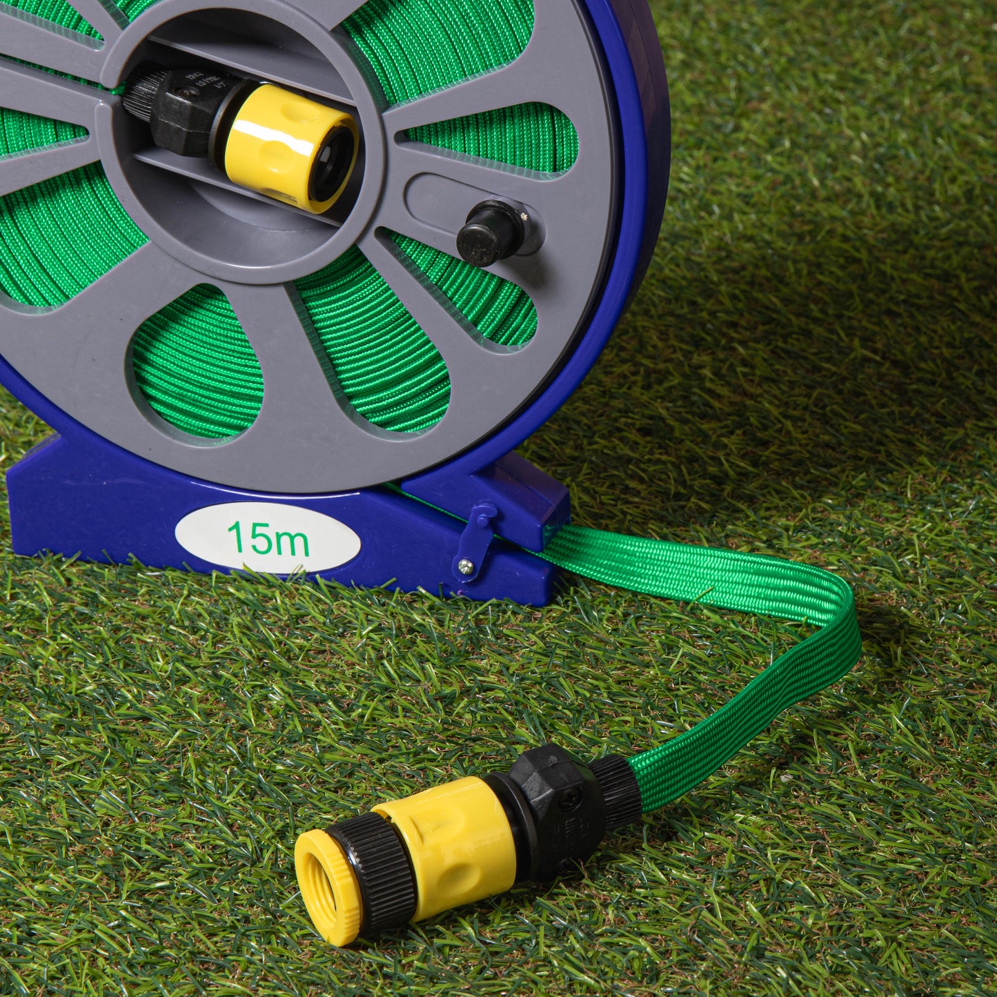 50ft (15m) Flat Garden Hose with Spray Nozzle