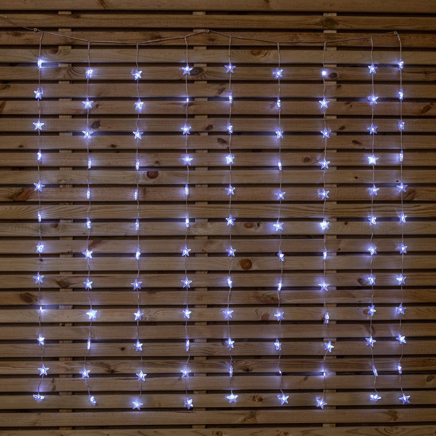 1.2 x 1.2m Light up Christmas Star Curtain Lights with 108 White LEDs