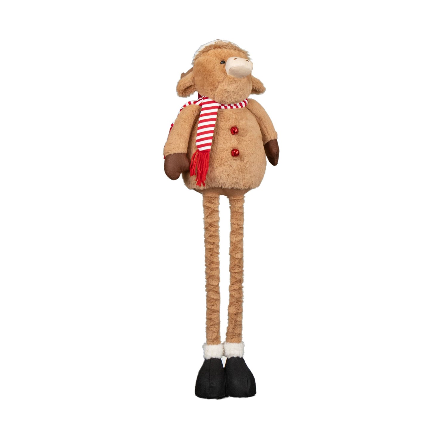 84cm Tall Plush Standing Christmas Highland Boy Cow with Extendable Legs