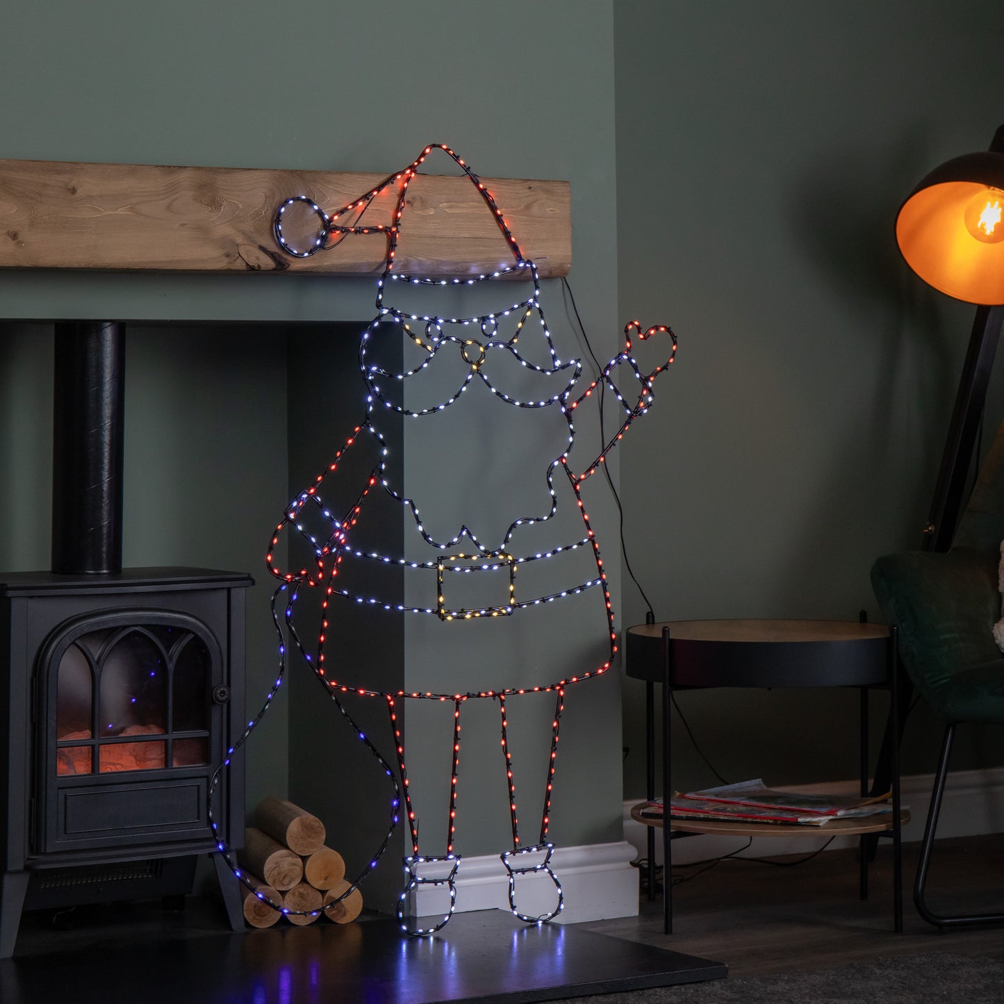 1.18m x 88cm Light up FlexiBright Santa Decoration with 469 Twinkling Multi-Coloured LEDs