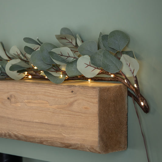 Factory Seconds: 1.8m Eucalyptus Christmas Garland with 130 Warm White LEDs