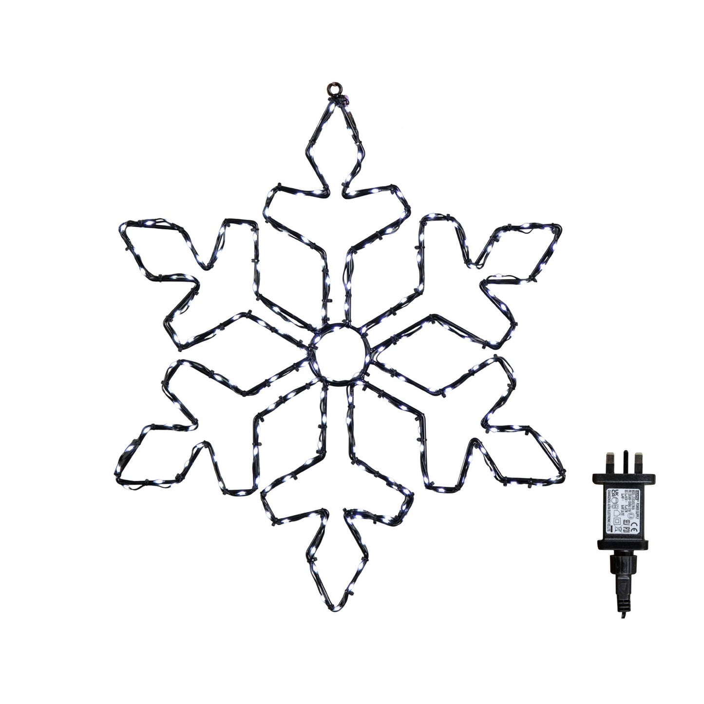 50cm x 44cm Light up FlexiBrights Christmas Snowflake with 165 White LEDs