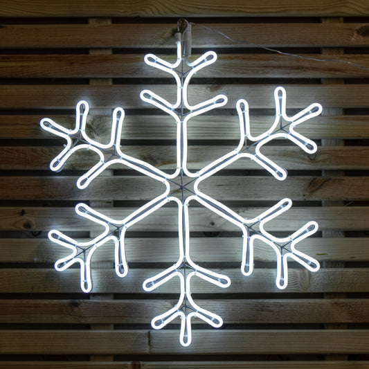 59cm x 56cm Light up Neon Flex Christmas Snowflake with Blue & White LEDs
