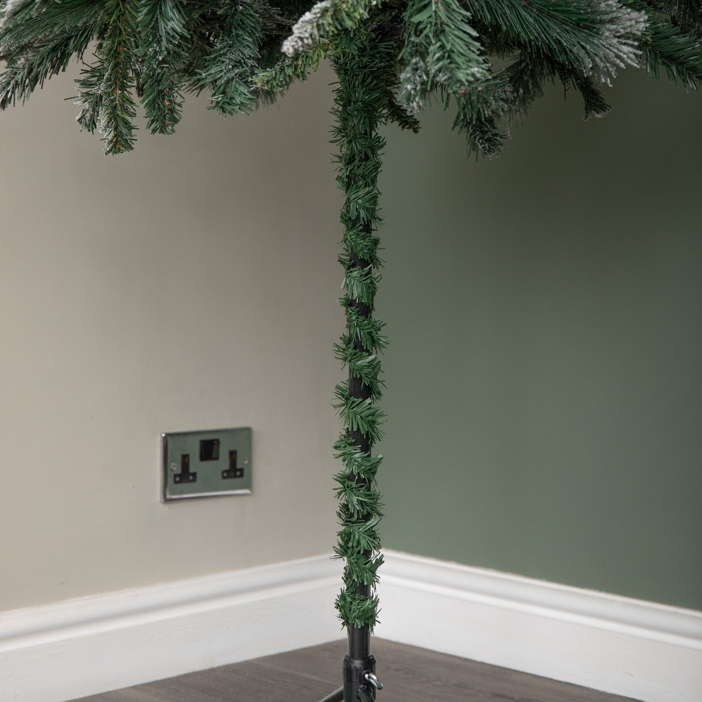 6ft Space Saving Snow Flocked Christmas Tree with Metal Stand