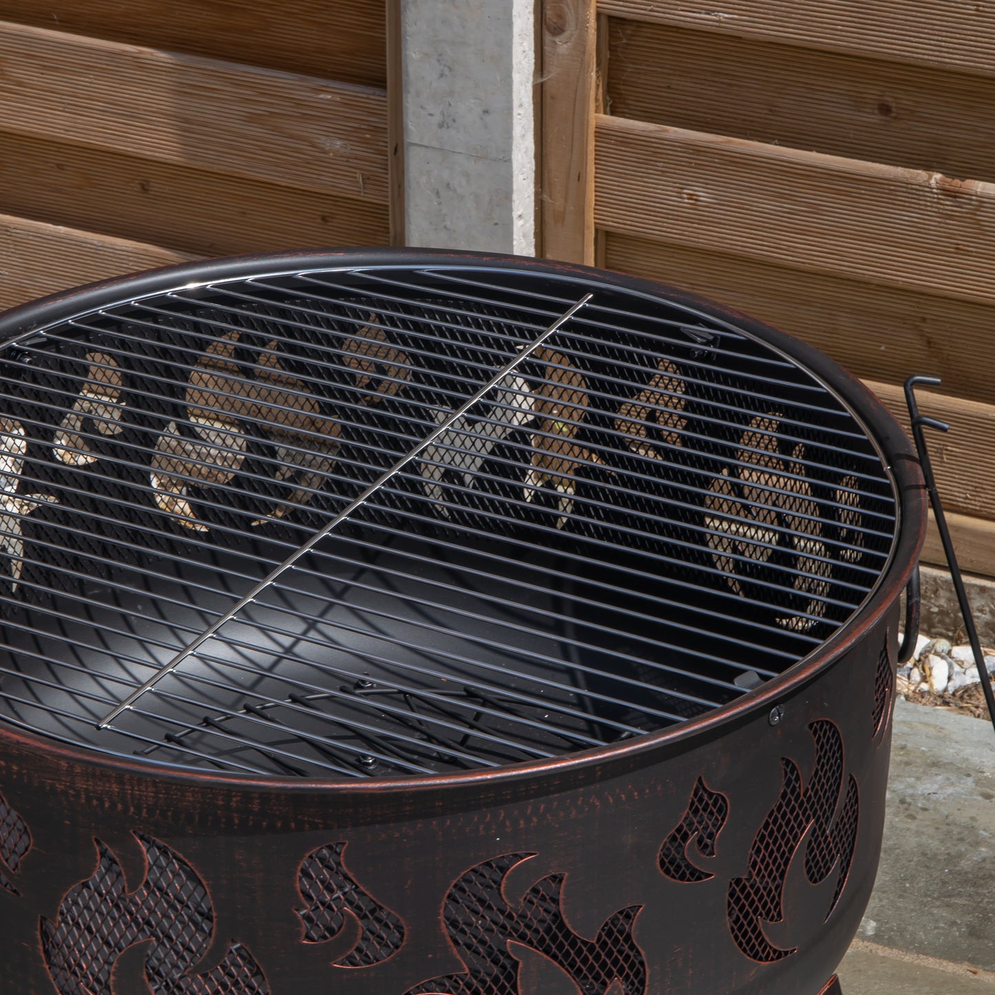 60cm Black Steel Fuego Deepbowl Outdoor Firepit