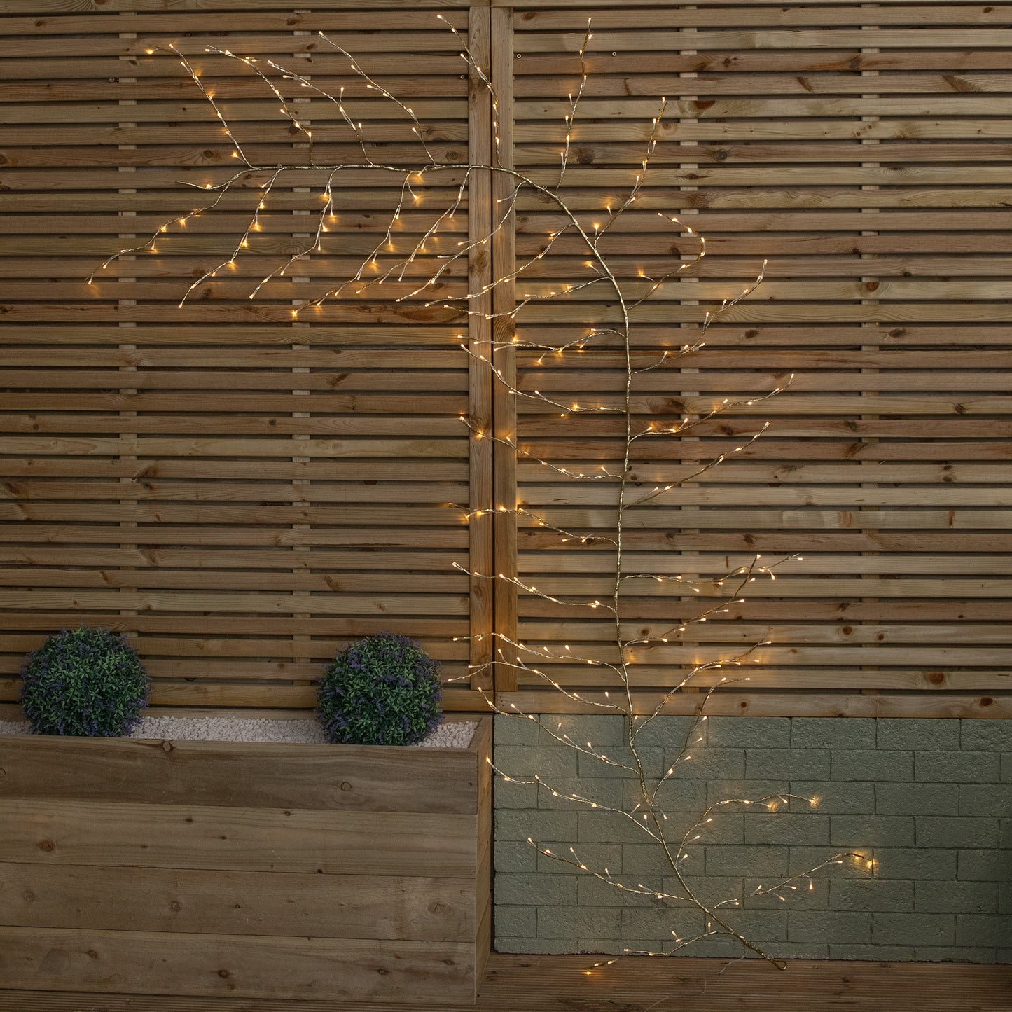 3m Light up Gold Christmas Garland Branch with 288 Warm White LEDs