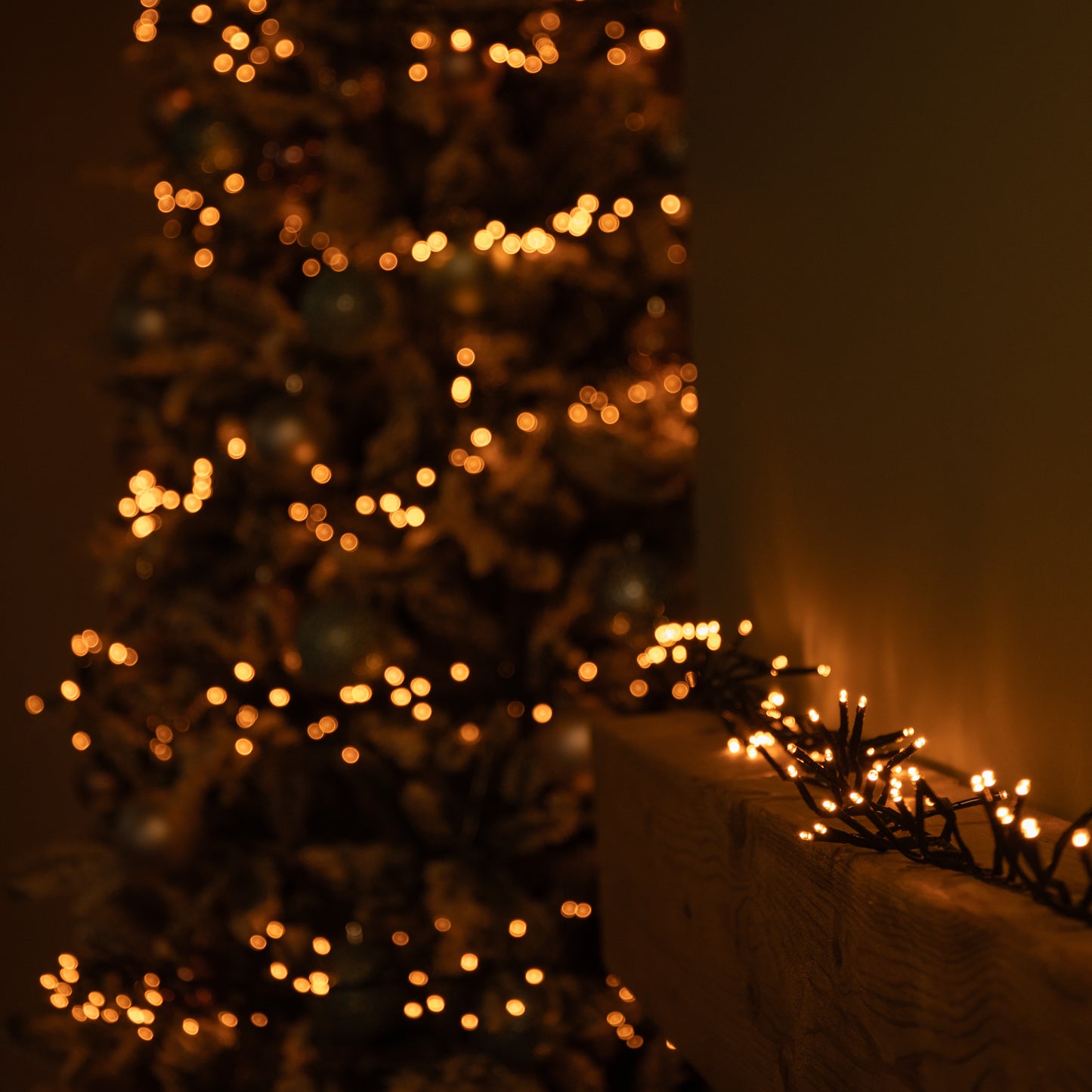 18.5m 1440 LED Christmas Cluster Multi-Action String Lights with Timer in Vintage Gold