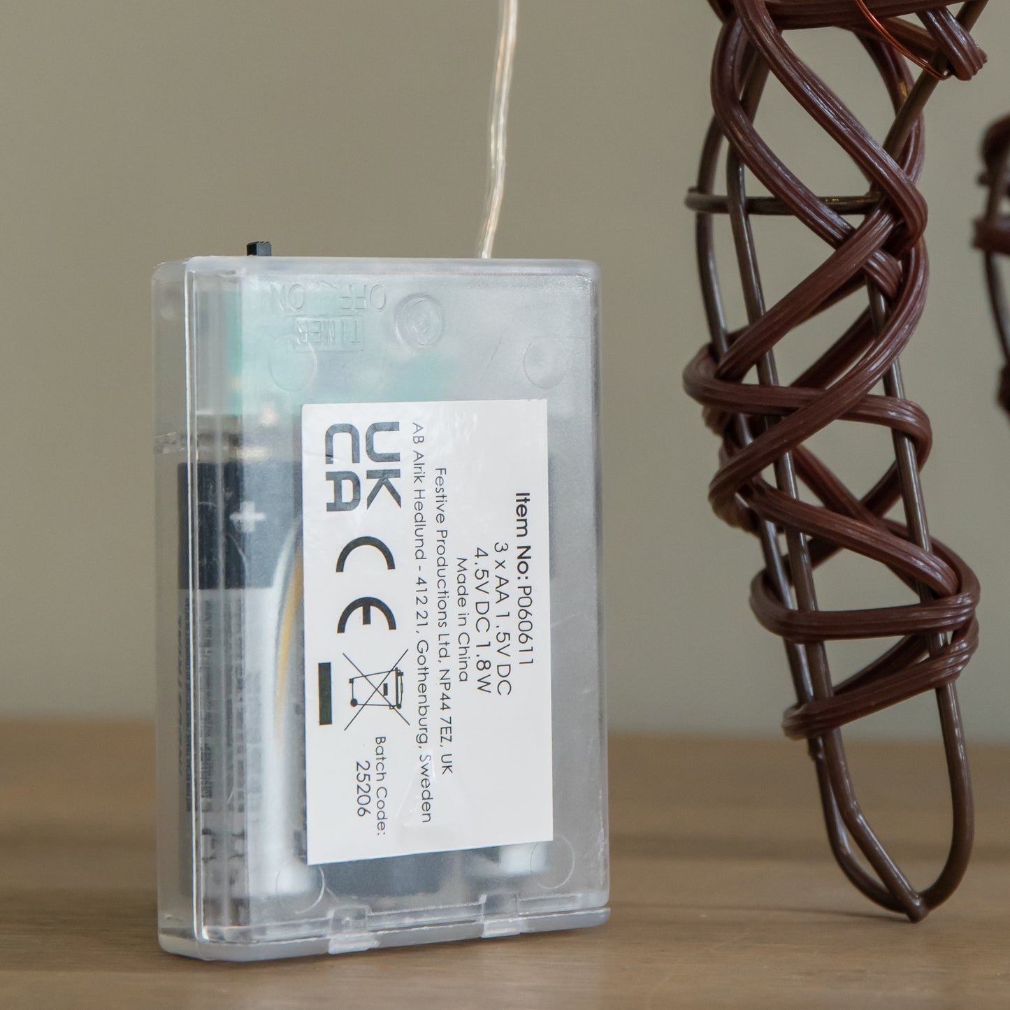 40cm Battery Operated Light up Christmas Reindeer with Red Bow & 30 Warm White LEDs