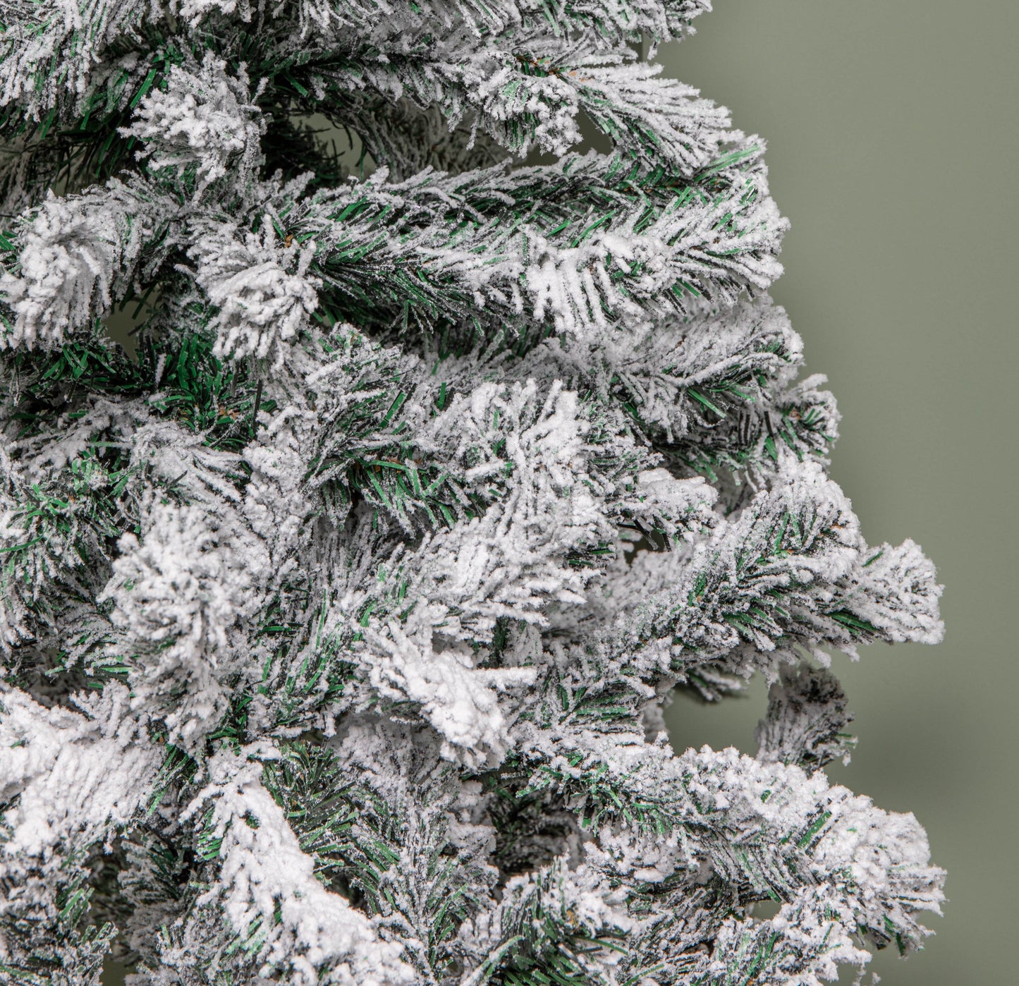 Factory Seconds: 4ft (1.2m) Snow Flocked Artificial Christmas Tree with Green Metal Stand and 177 Tips